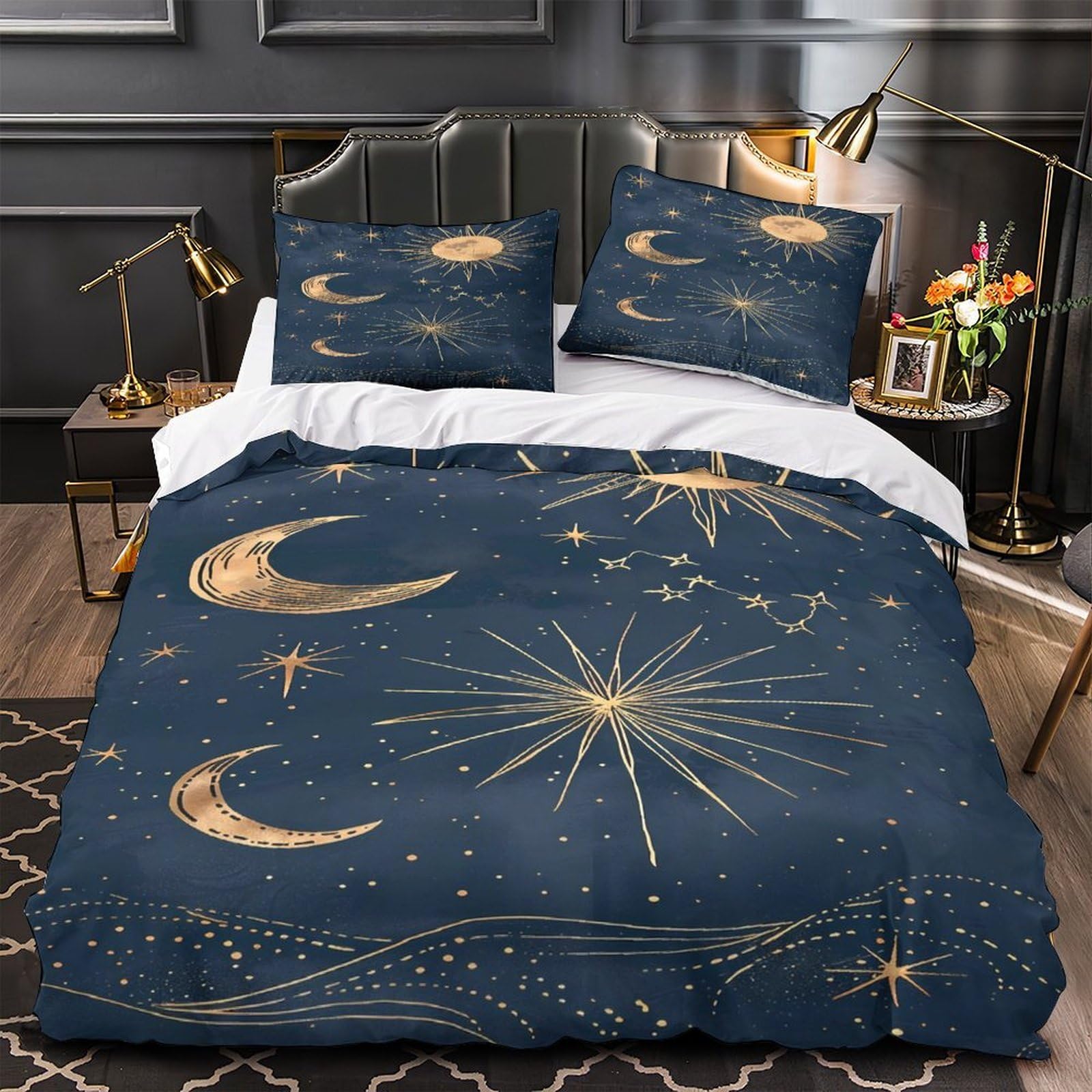 Housse de couette constellation 3D king microfibre confortable léger
