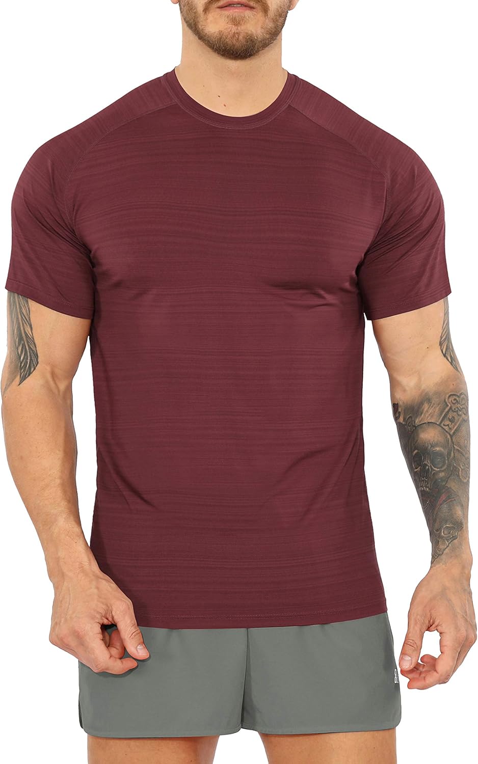 ODODOS Men's Fitted Athletic T-Shirt Breathable Short Sleeve Raglan Running Workout Studio Tee Shirts at  Men’s Clothing store