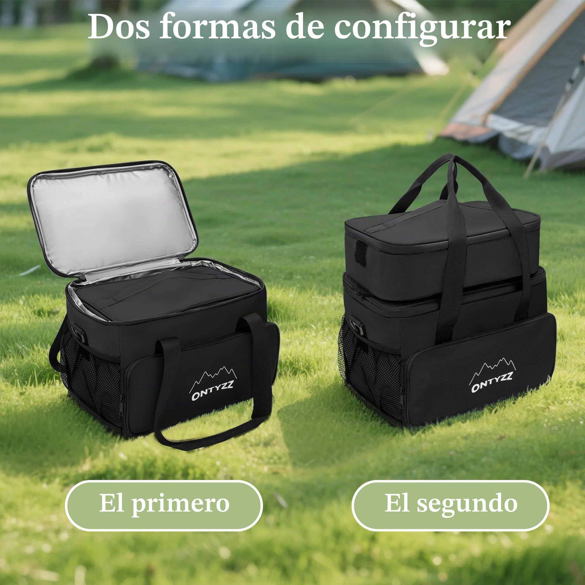 Bolsa Termica Porta Alimentos 16L+5L Nevera Portatil Juego Bolsa Comida Isotermica con Cremallera Impermeable para Viaje Camping Playa Picnic Camping