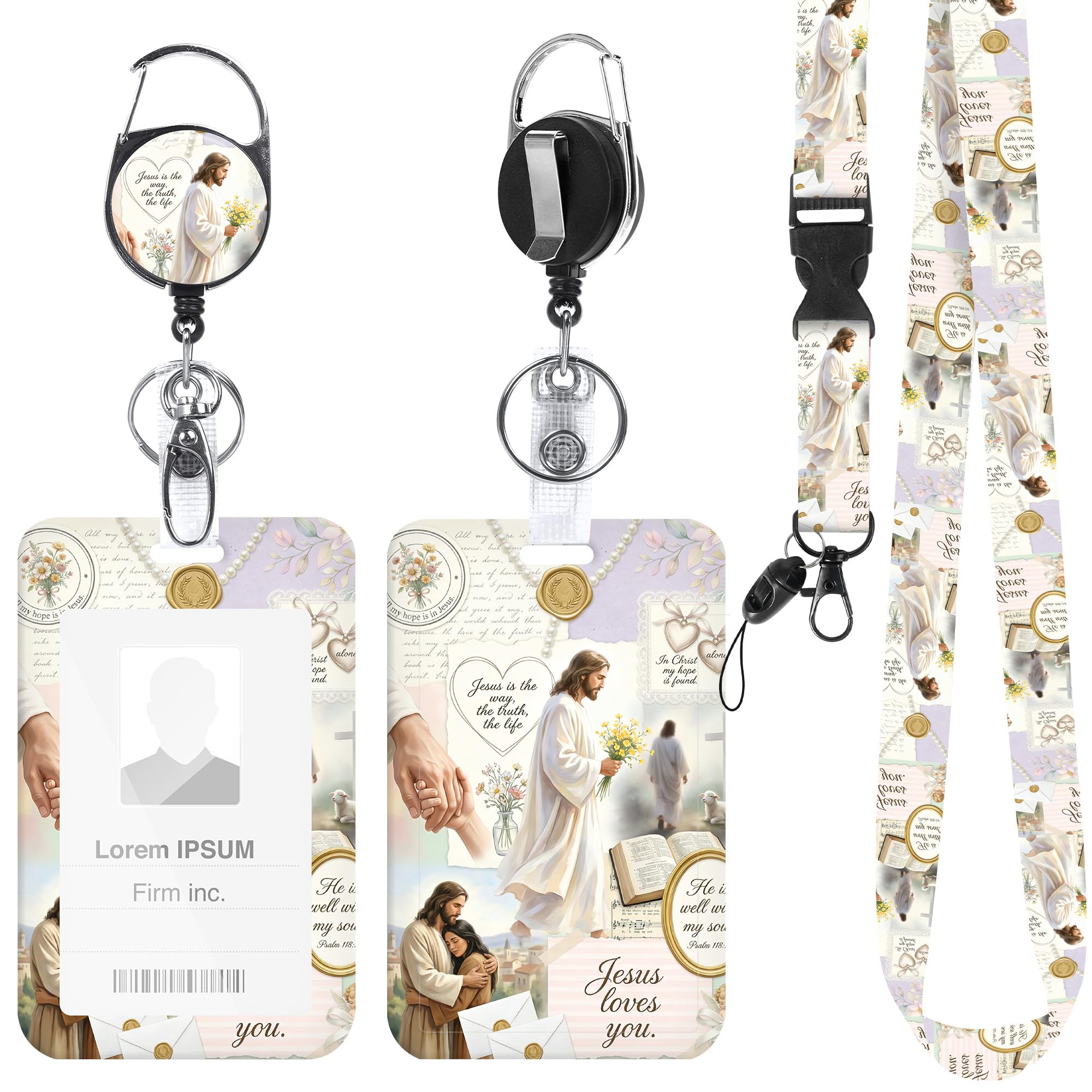 Christian Faith Lanyard with ID Badge Holder and Retractable Badge Reel
