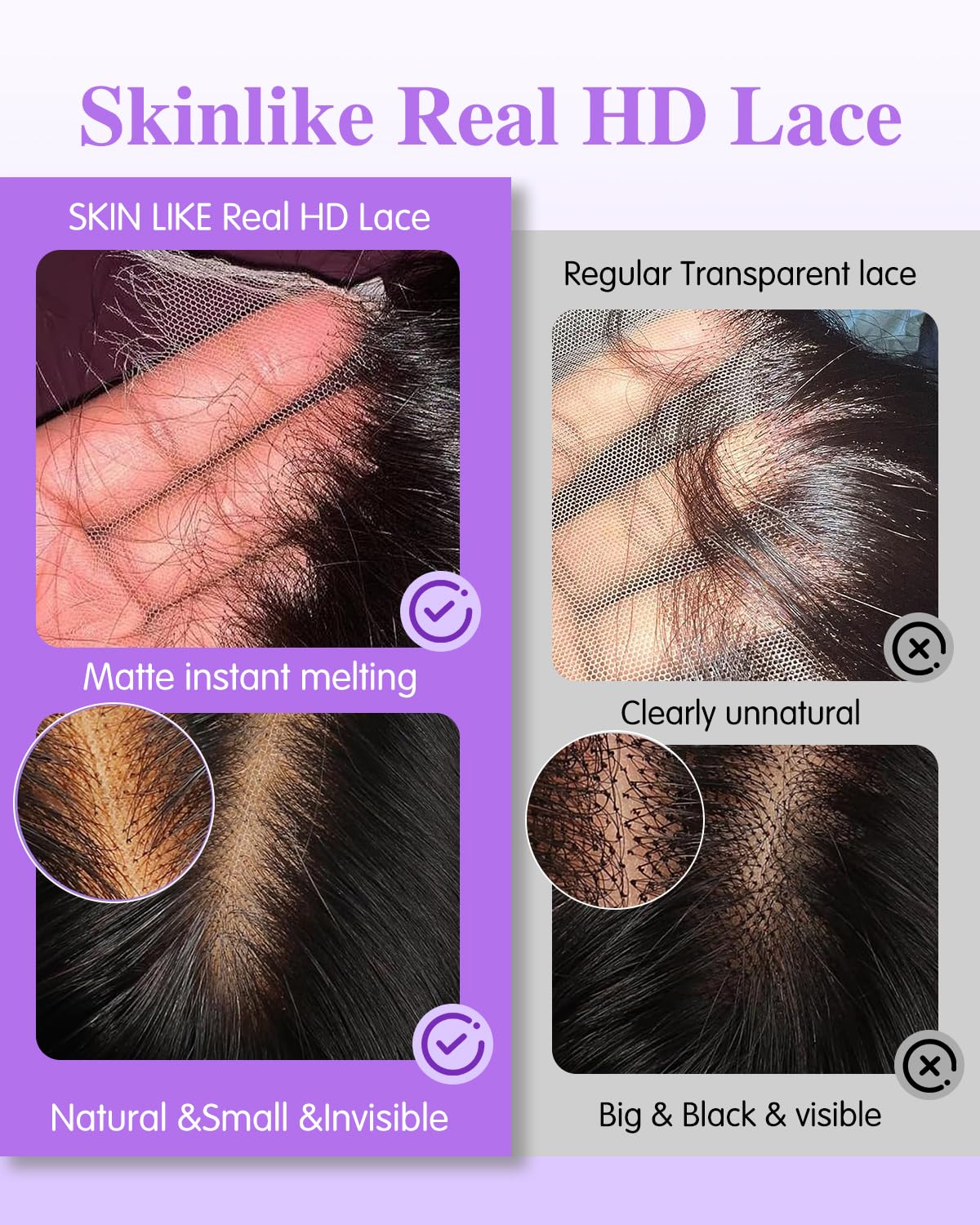 13x6 Skinlike HD Lace Front Wig Human Hair 0.1mm Ultra Thin Invisible Lace Loose Body Wave 250 Density Pre Plucked Bleached Knots Natural Hairline Full Frontal Wigs for Women 22 Inch