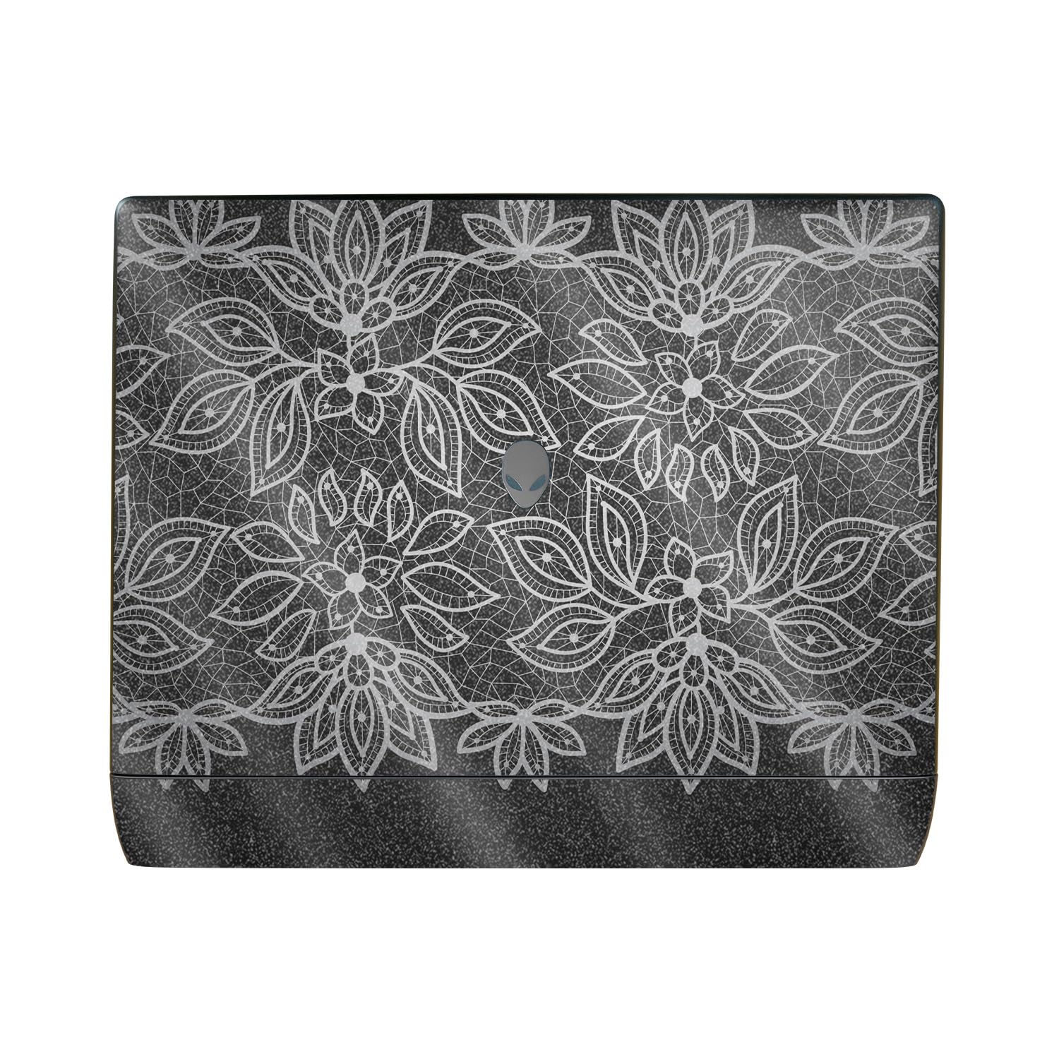 Glossy Glitter Laptop Skin Compatible with Alienware 16 Area-51 (2025) - Floral Lace - Premium 3M Vinyl Protective Wrap Decal Cover - Easy to Apply | Crafted in The USA by MightySkins