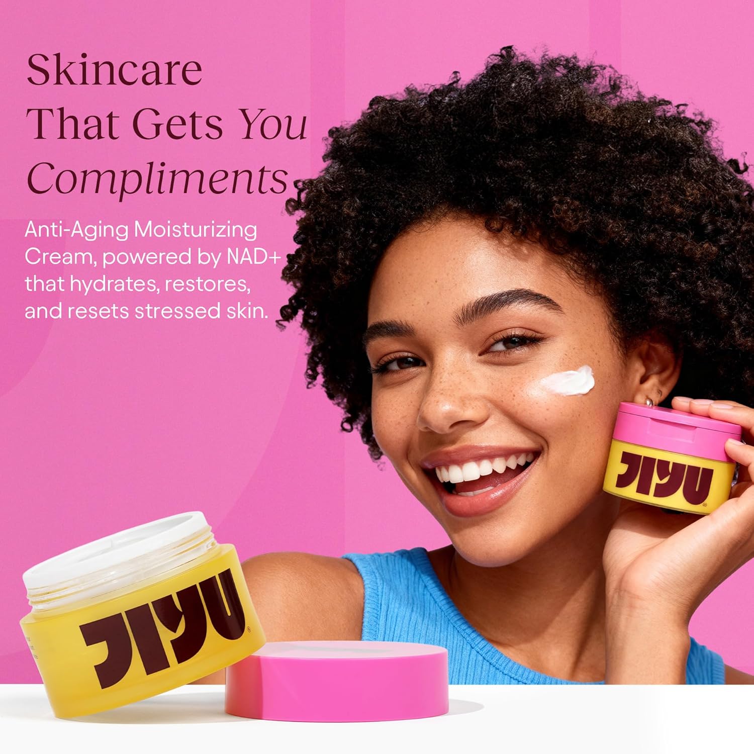 JiYu NAD+ Hydrating Face Moisturizer – Korean Anti-Aging Cream for Radiant, Firm & Smooth Skin – Deeply Hydrating & Brightening Daily Moisturizer Cream for Face and Body, All Skin Types – 50 ml - Image 2