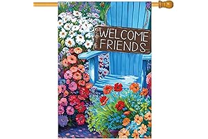 Morigins Welcome Friends Spring Chair Garden Flags Double Sided