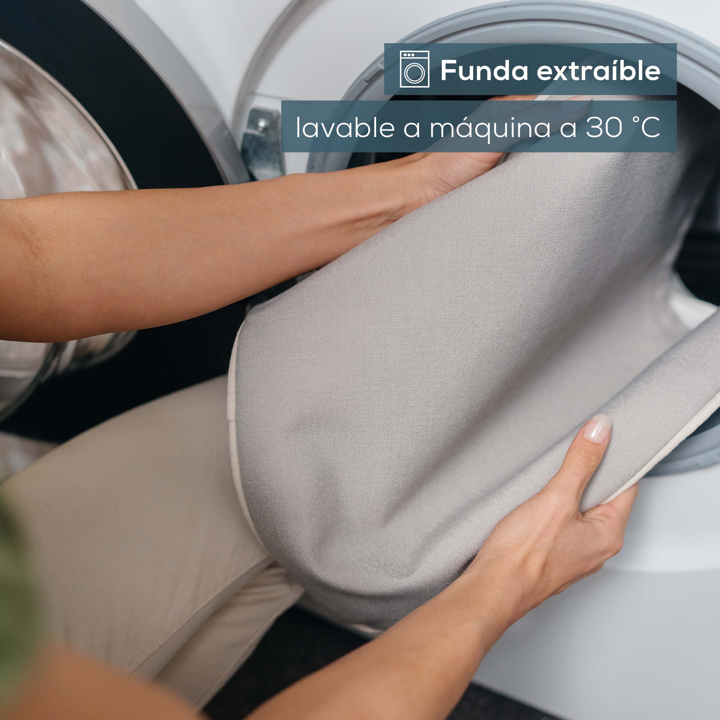 Beurer MG 139 - Cojín de masaje inalámbrico Shiatsu con función de calor, calor conmutable, fabricado con material reciclado, lavable a máquina, apagado automático, 40 x 40 cm, color beige
