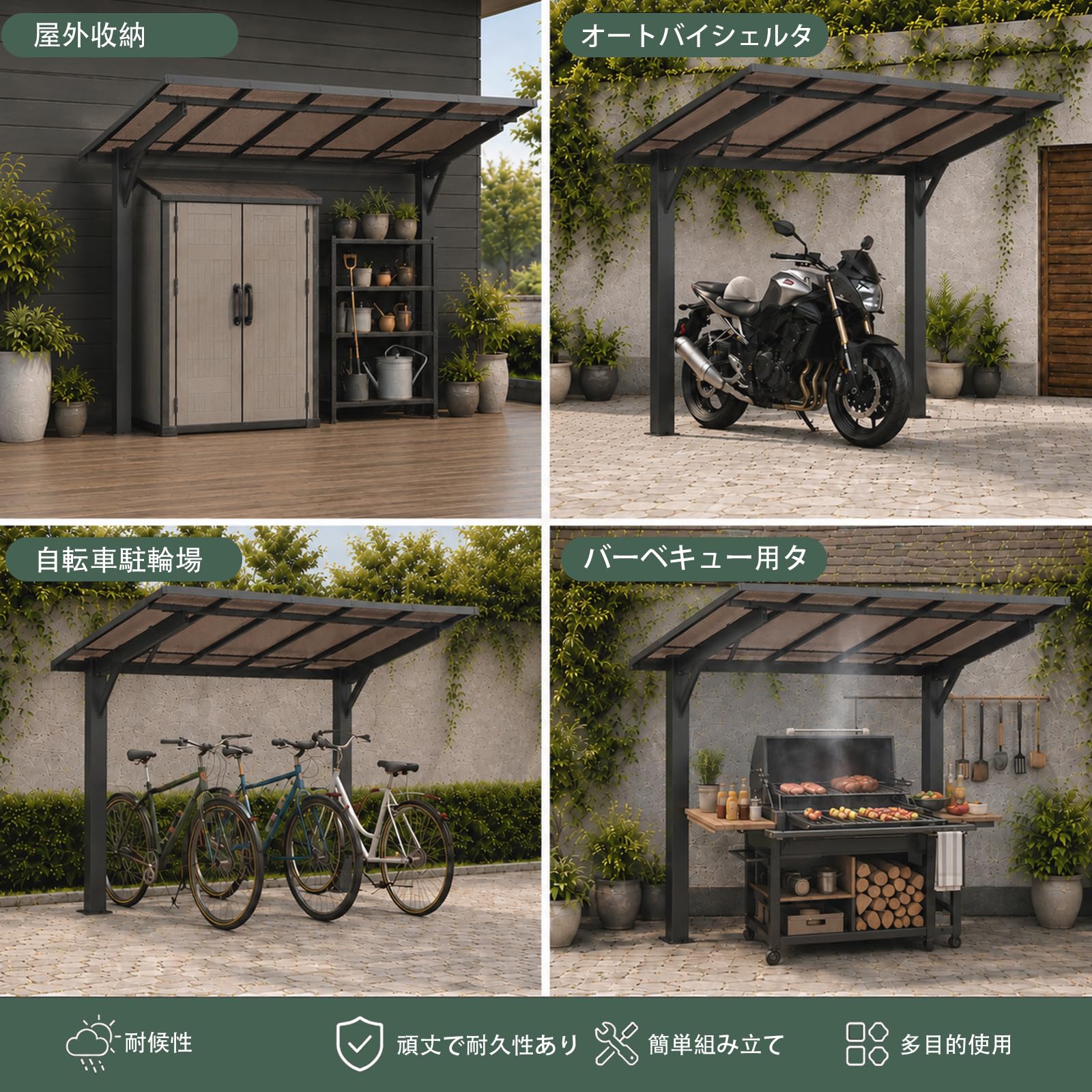 Amazon.co.jp: OSJ テラス屋根 ベランダ 屋根 ひさし大型 重量型