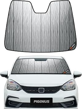 Windshield Sunshade for Honda Fit 2007-2008 Gen 1 / GD3 Hatchback, Reversible Silver/Black