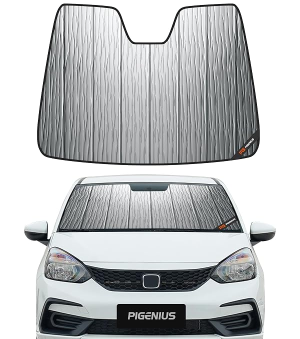 Pigenius Windshield Sunshade for Honda Fit 2007-2008 (Gen 1 / GD3) Hatchback, Reversible Silver/Black by Pigenius - Used condition - US$36.85