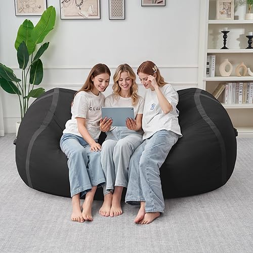 Miniatura 85 de HABUTWAY Puf gigante de 2 pies para adultos, con relleno de espuma viscoelástica, puf grande con funda de terciopelo holandés extraíble para sala de