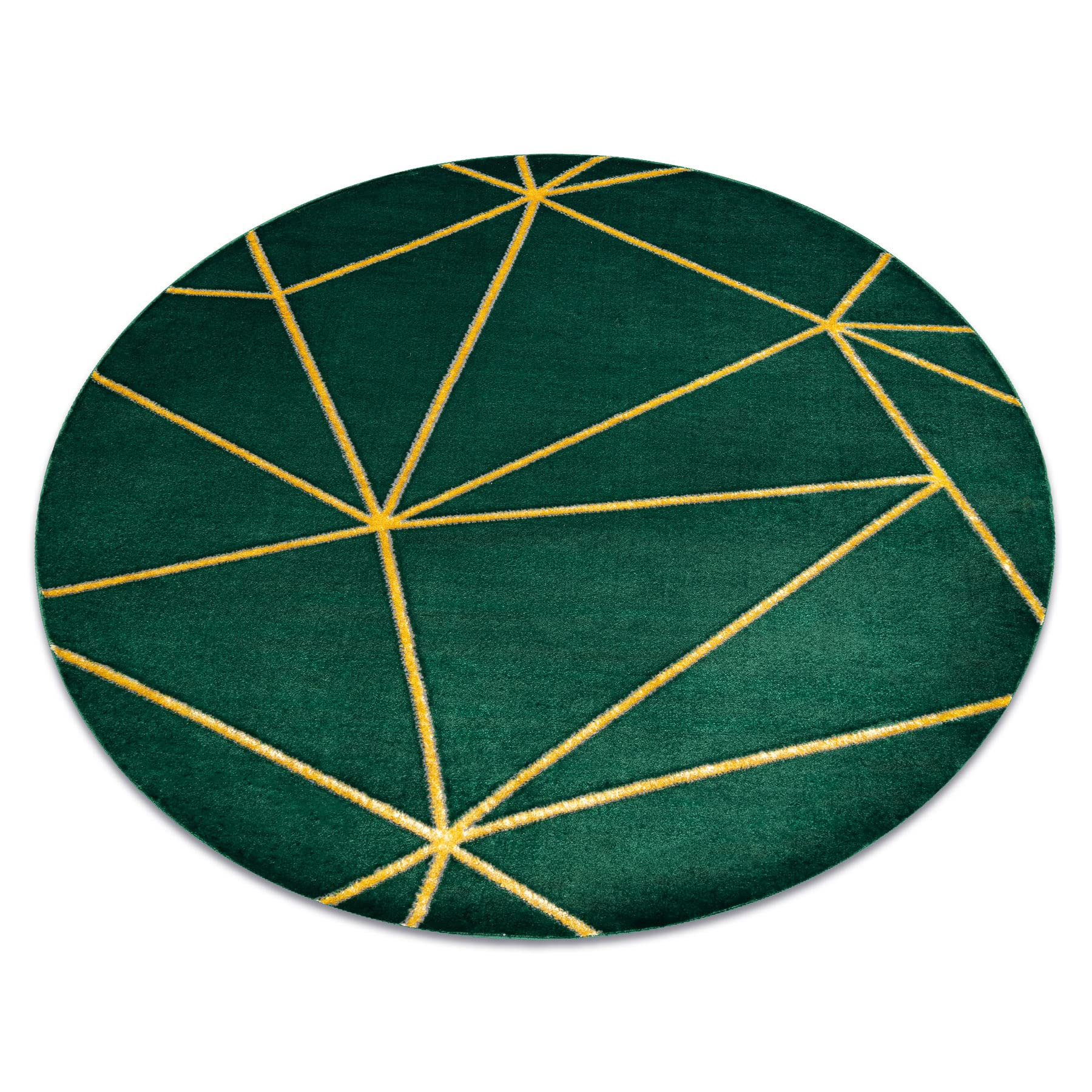 Ekskluzywny dywan Emerald 1013 okrąg - glamour, stylowy geometryczny buteleczkowy zielony / złoty okrąg 160 cm zielony