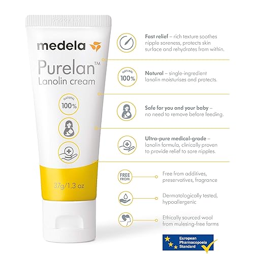 Miniatura 2 de Medela Purelan Lanolin Crema para pezones para lactancia 100 totalmente natural hipoalergénico protección relajante segura para amamantar a mamá y