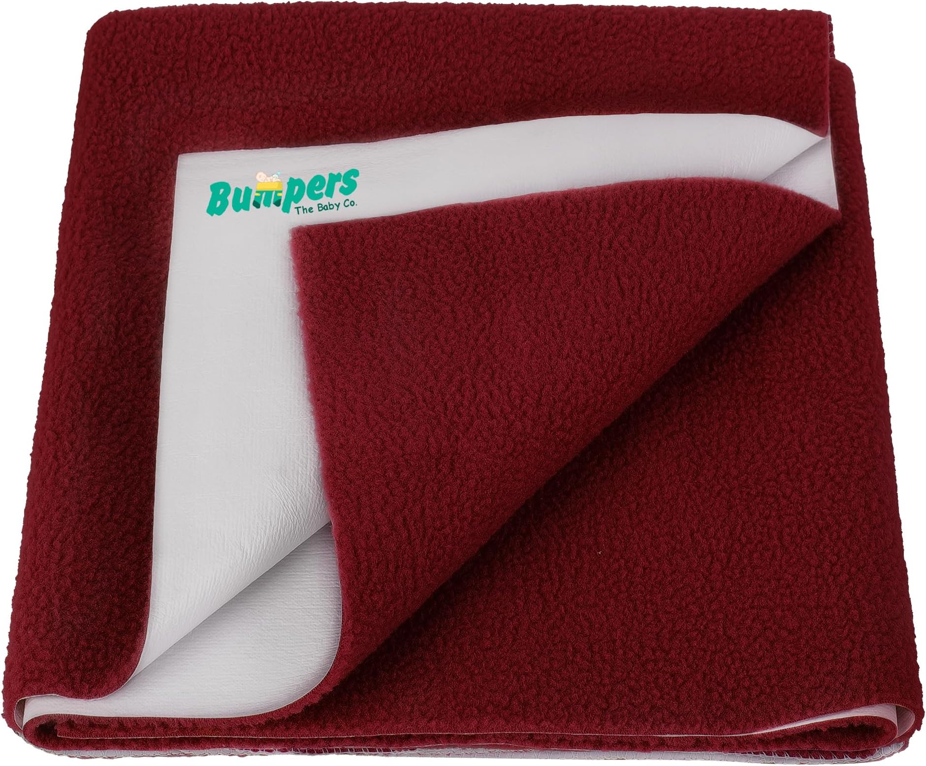 Bumpers Waterproof Quick Dry Sheet for Baby| Bed Pad Extra Absorbent Washable Matress Protector| Baby Bed Protector Sheet for Toddler Children (Maroon, Large (140x100 cm))