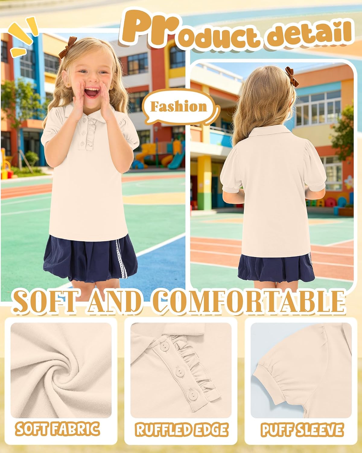 Halfchet Toddler Girls Polo Shirts