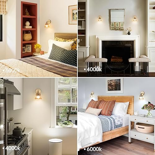 Miniatura 9 de Juego de dos apliques de pared vintage a pilas, aplique de pared inalámbrico con rosa a pilas con control remoto, luz LED de pared RGB regulable