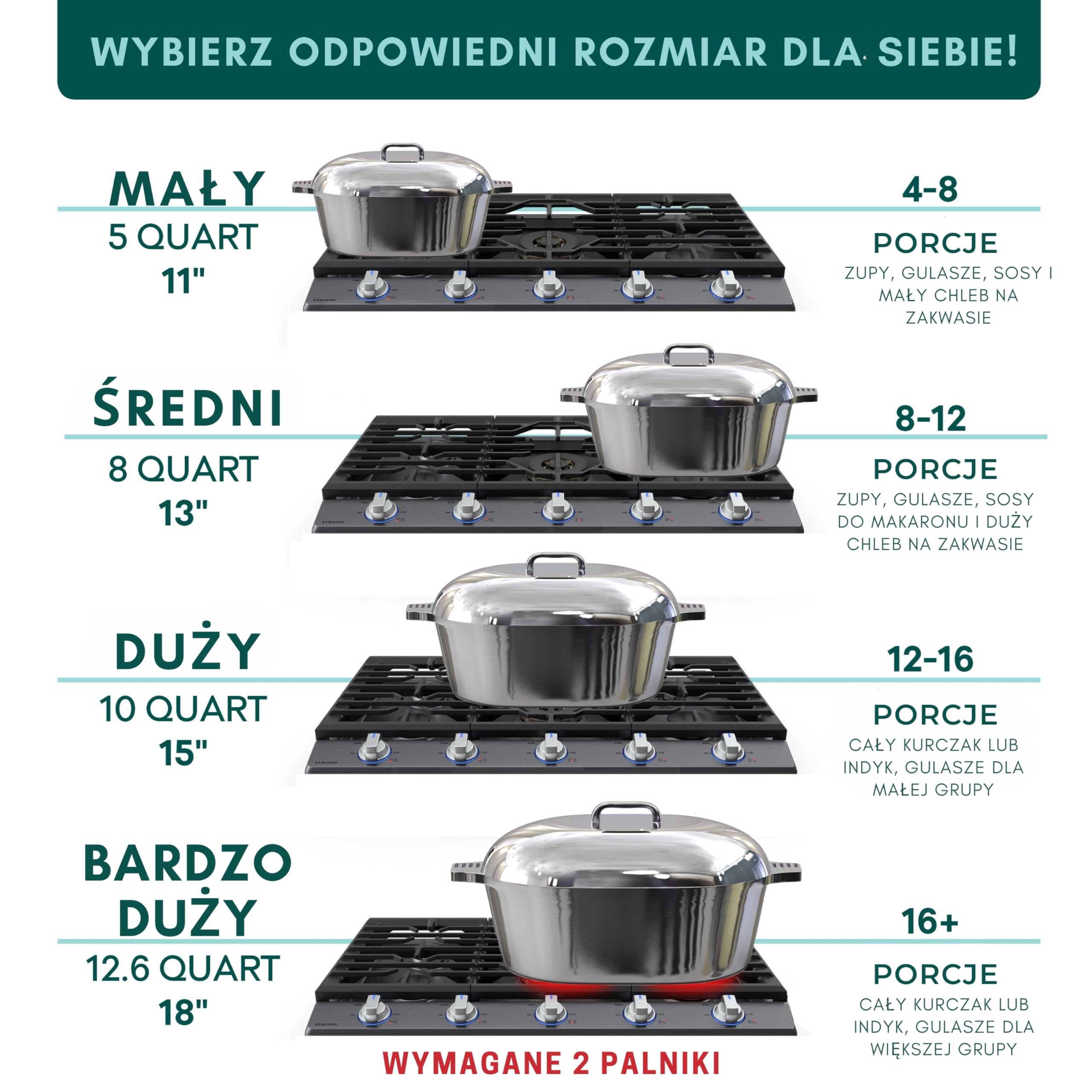 Magnaware Żeliwny Garnek Aluminiowy – Lekki Owalny Brytfanna z Pokrywką dla Rodzin & Przyjęć – Idealne Rozprowadzanie Ciepła do Wolnego Gotowania, Pieczenia & Potraw Cajun – 8L