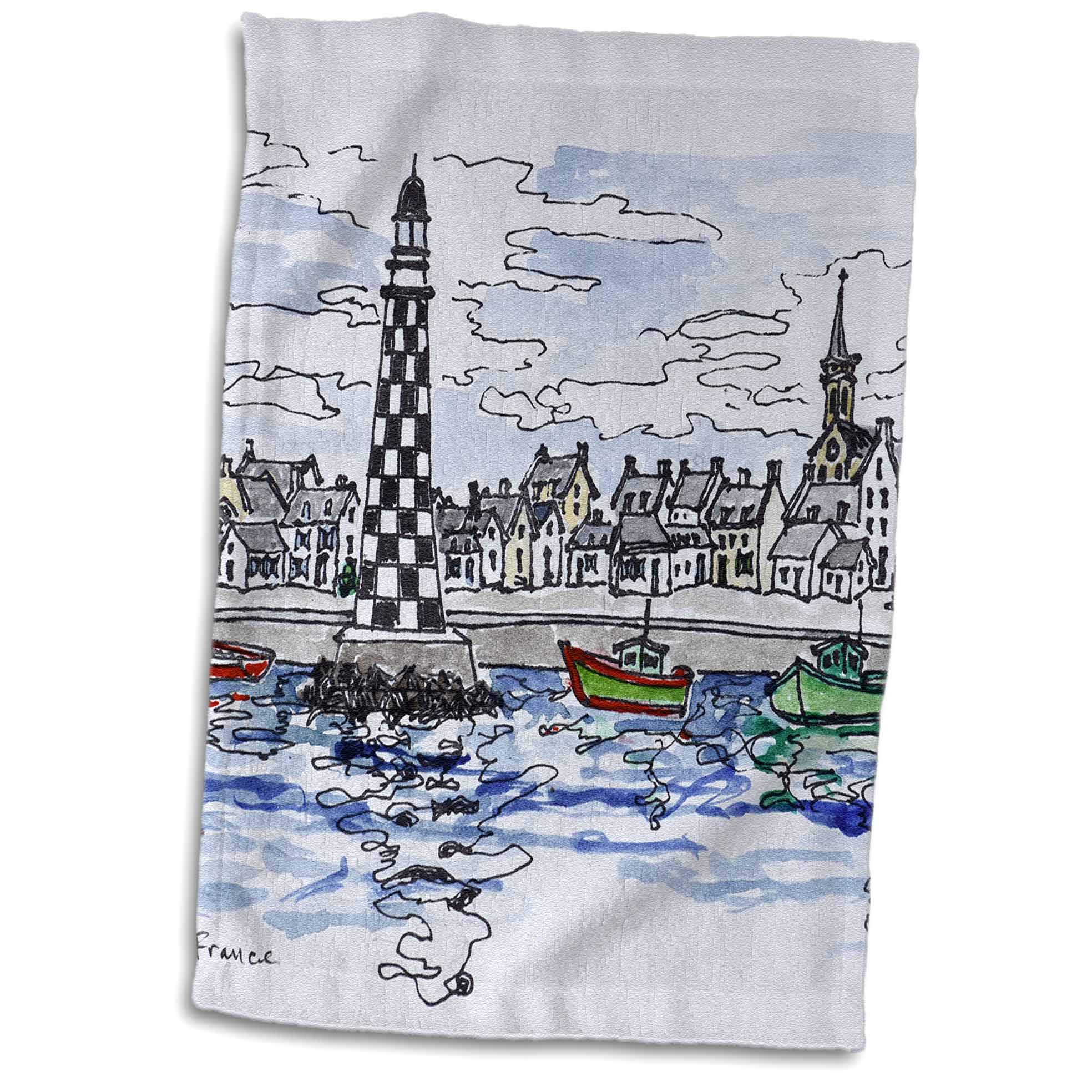 3dRose Towel, Perdrix Lighthouse, Loctudy, Brittany, France