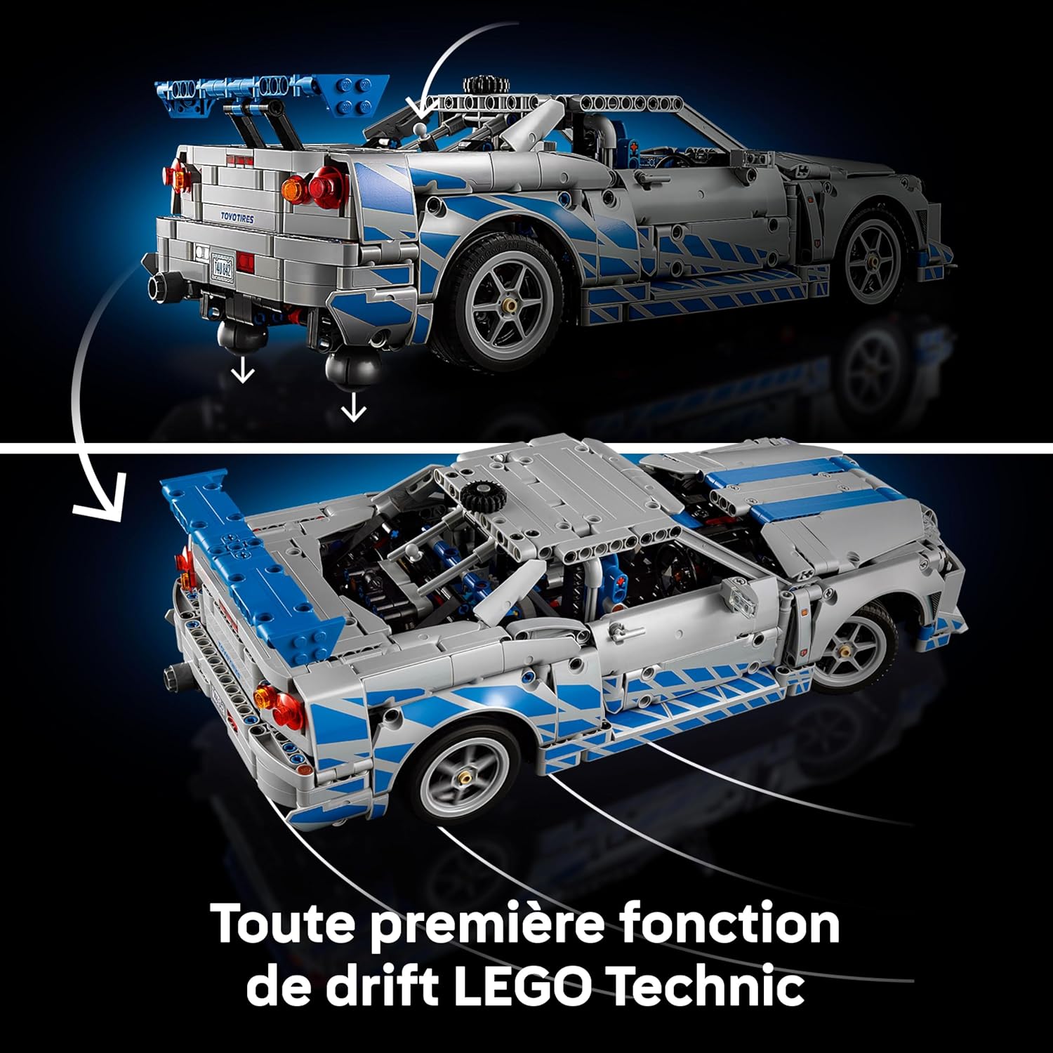 LEGO Technic Voiture Nissan Skyline GT-R (R34) 2 Fast 2 Furious - Maquette de Voiture pour Adulte - Fonction Drift, Direction, Suspension & Moteur 6 Cylindres - Cadeau Collector pour Fans 42210 — image 3