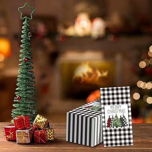 Miniatura 5 de Servilletas de Navidad de búfalo blanco y negro, servilletas de papel desechables para decoración de mesa de Navidad (100 unidades)