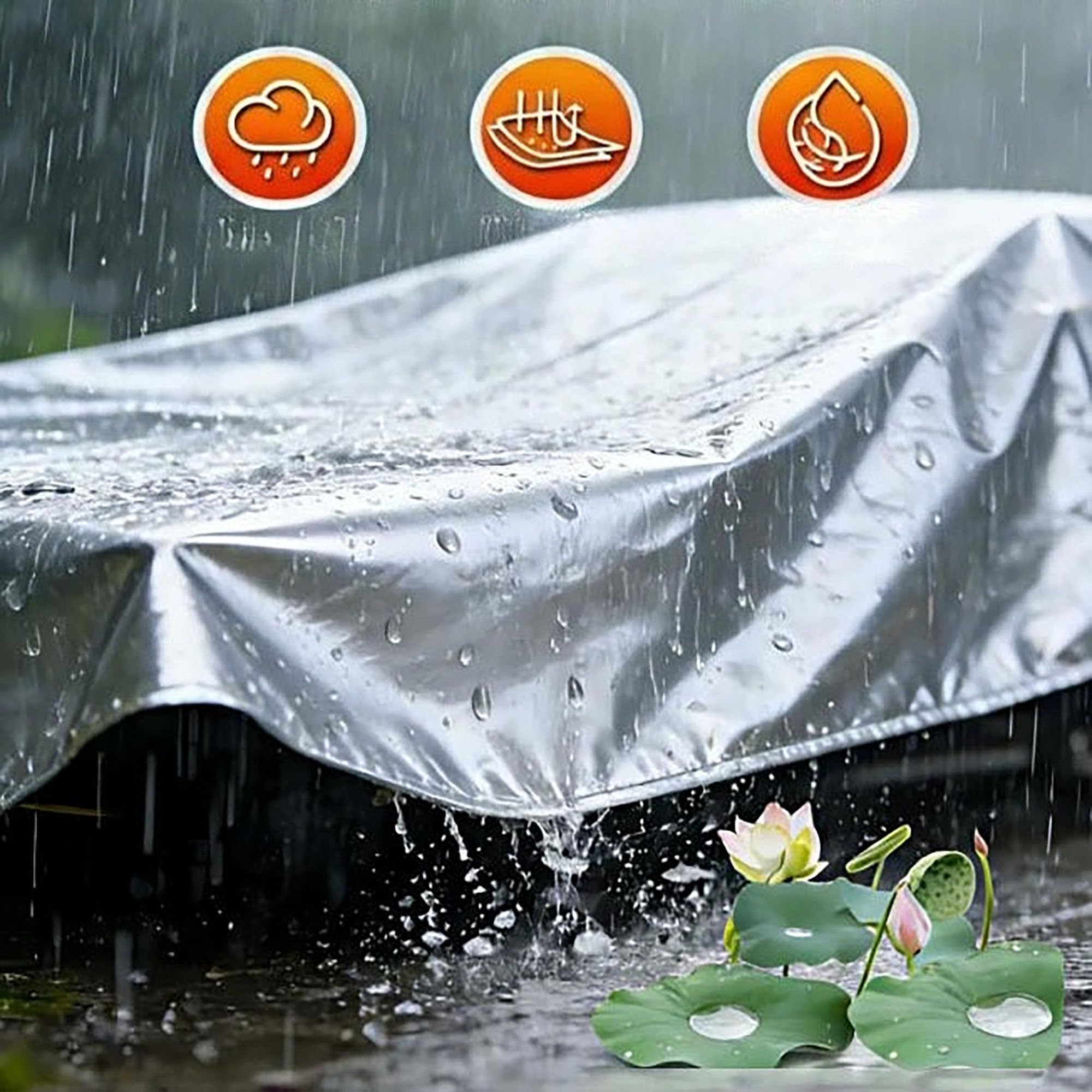 2X10m Telone da Giardino,Telo Impermeabile Esterno,Tenda Robusta | Telone di copertura con occhielli,antistrappo, resistente ai raggi UV,per Barche,Legno,Piscina,Mobili da giardino,Auto