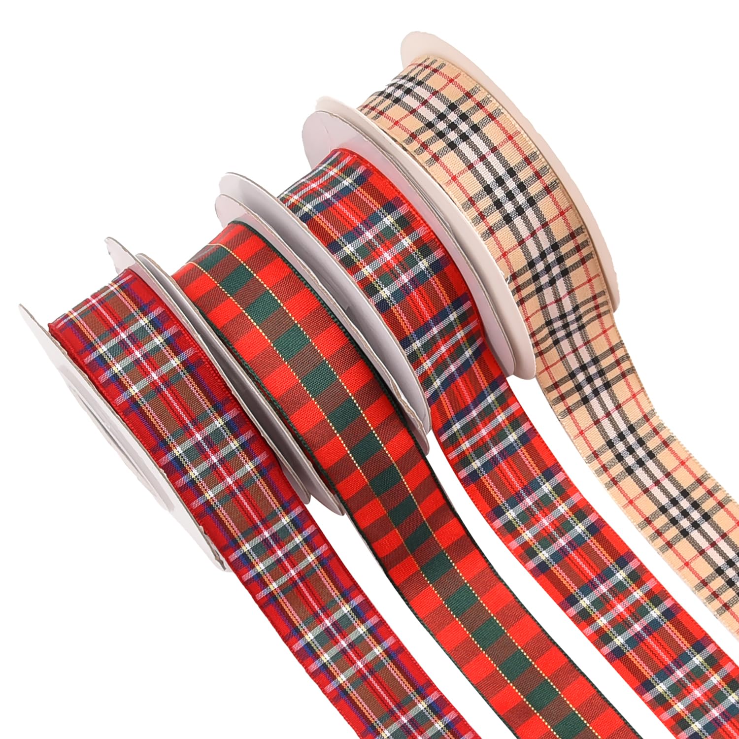 Tartan nastro scozzese a quadretti per albero Natale decorazioni