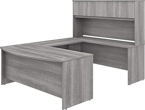 Bush Business Furniture BBF Studio C Escritorio en forma de U de 72 x 36 pulgadas con gabinete y archivador móvil (gris platino)