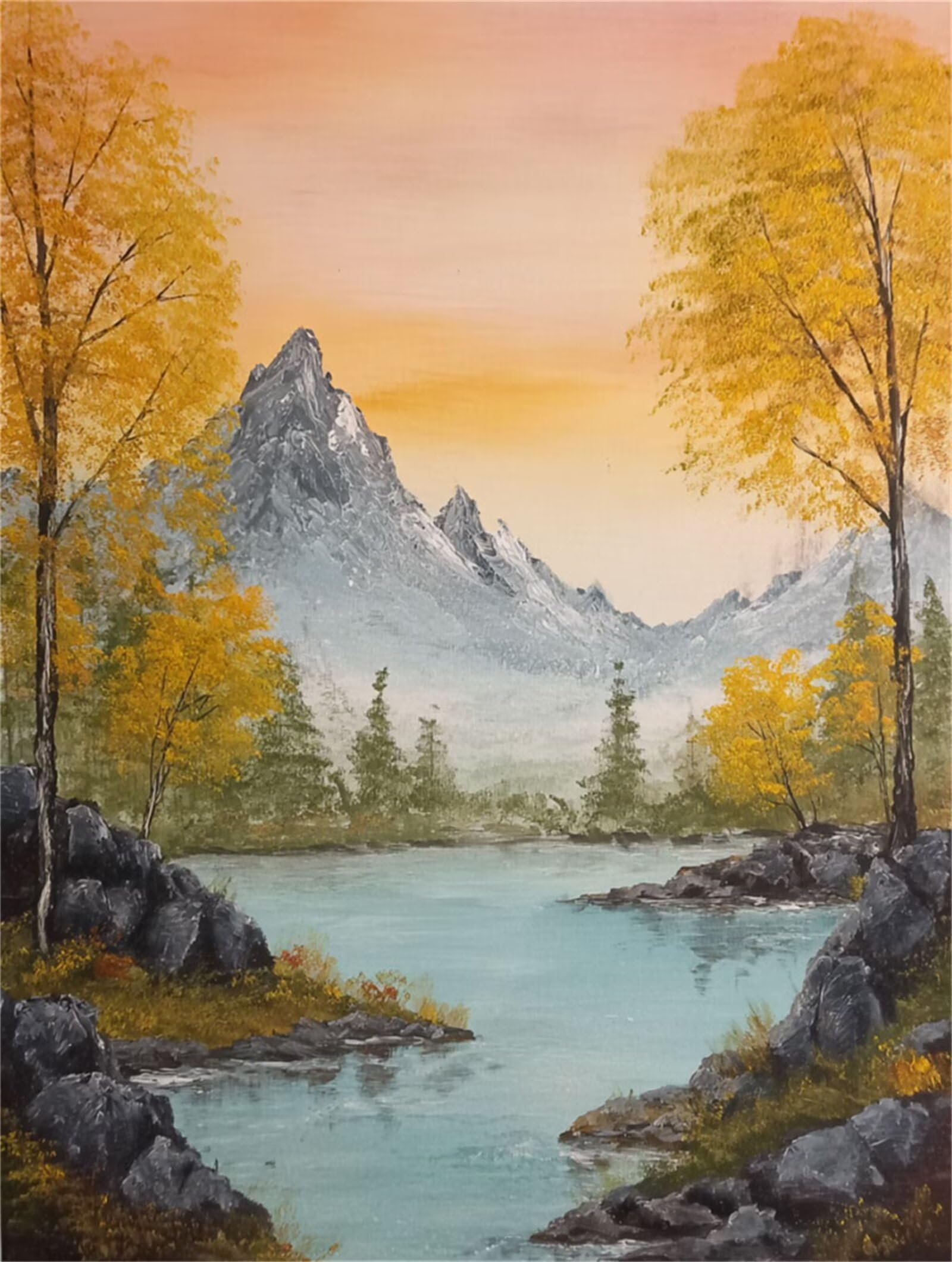 Dipingere con i Numeri Adulti Autunno, montagne neve Dipingere con i Numeri Bambini DIY Kit, Set Premium con Pennelli, Decorazione Casa & Creativo Regalo, Attività di Tempo libero 90x120cm z-362
