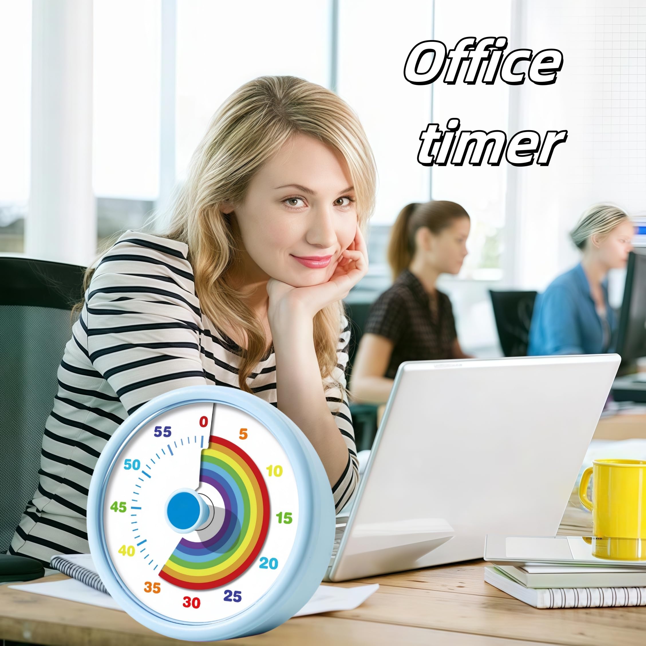 Visual Timer for Kids, 60 Minute Time Timer Kids Timer for Classroom Home Office, Countdown Timer for Cooking Teaching Working Meeting, Pomodoro Timer Kitchen Timer (Blue)
