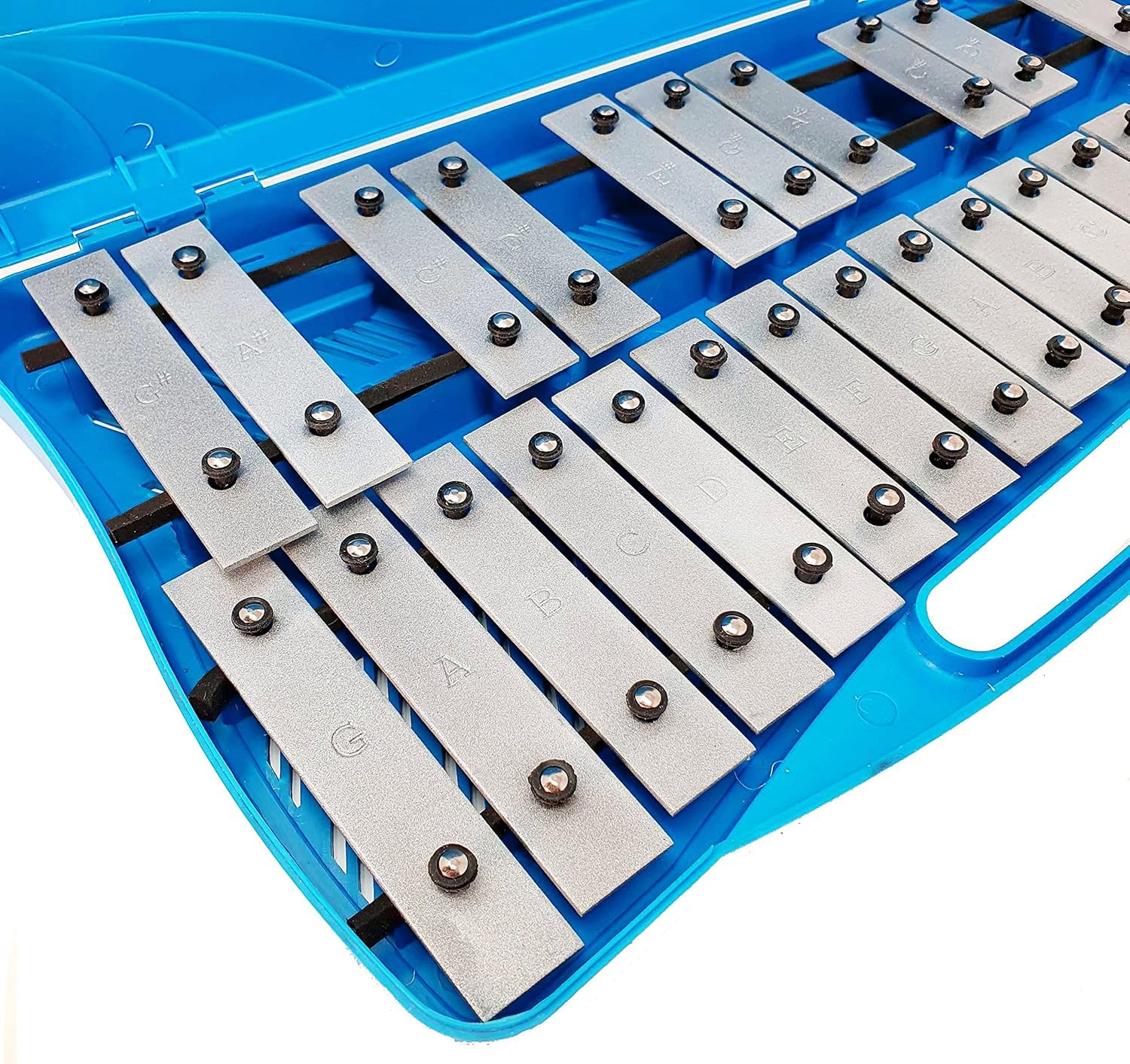 Glockenspiel Cromático AX25N2 - Metalófono de 25 Teclas de Aluminio Plateado con Estuche y Mazas - Ideal para Principiantes y Estudiantes