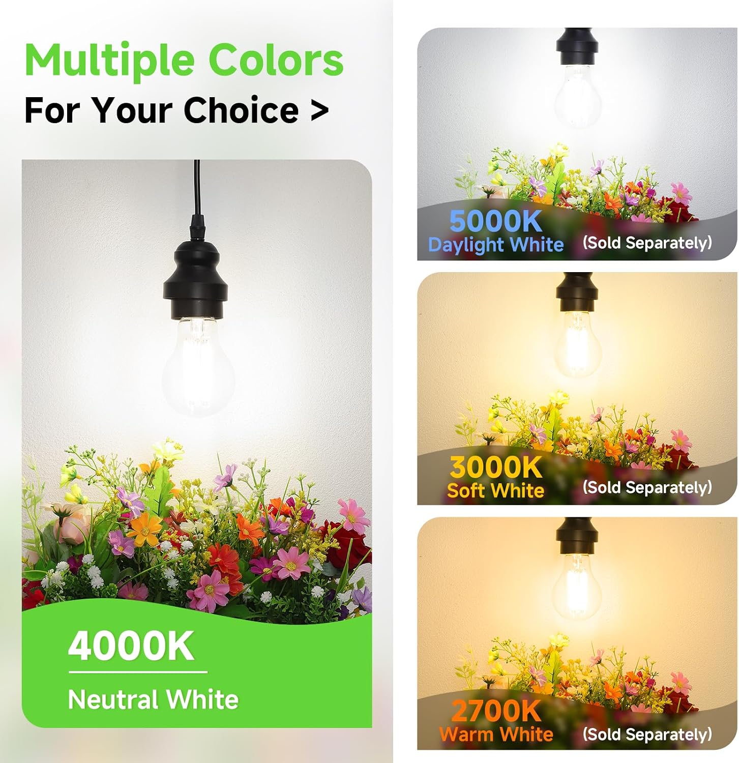 ASOMST Dimmable A19 LED Filament Bulb 60W Equivalent, 6W Vintage Edison Light Bulbs 4000K Neutral White 850 LM, Clear Glass, E26 Base, 4 Pack