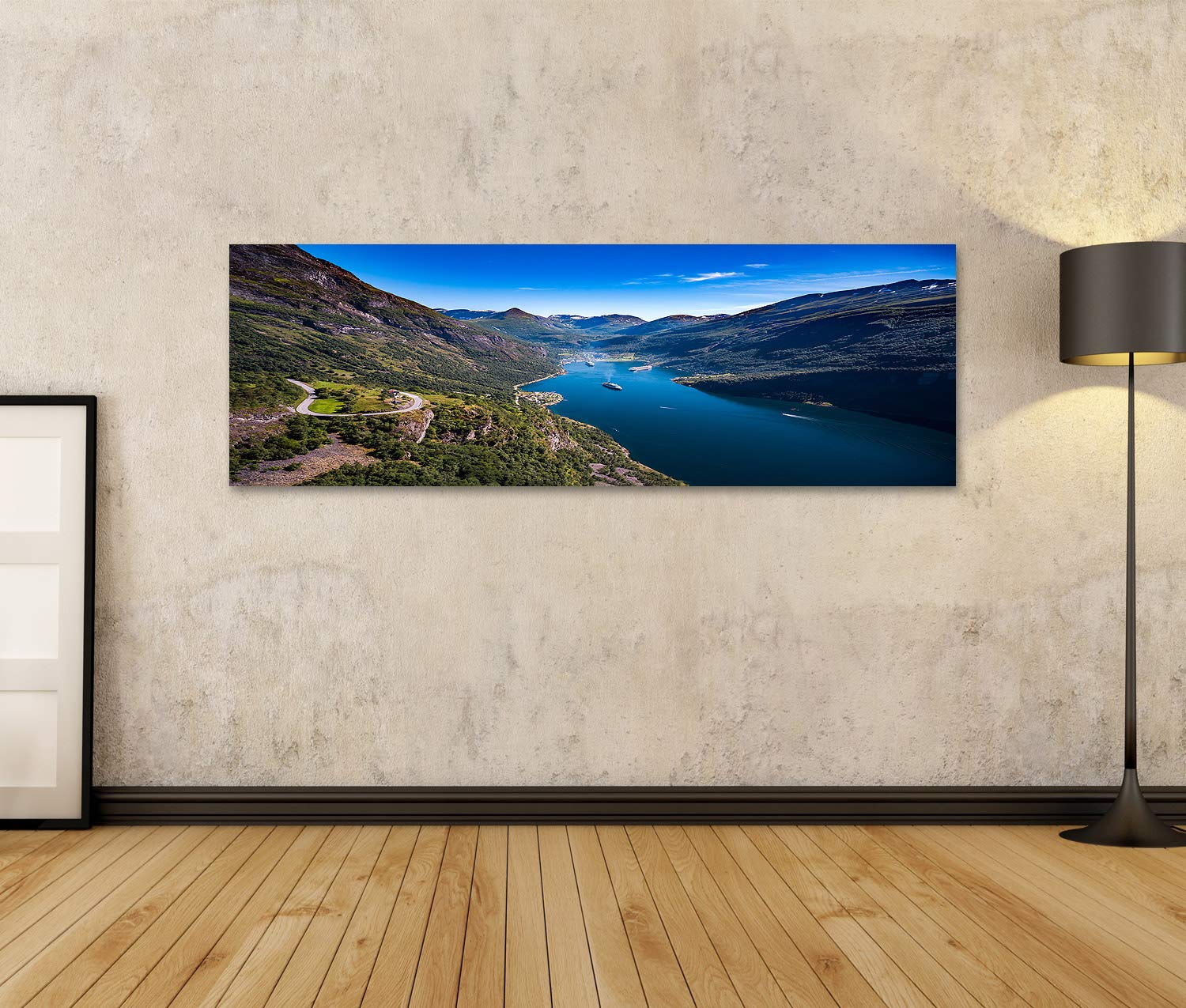 islandburner Bild auf Leinwand Geiranger Fjord Schöne Natur Norwegen Luftaufnahmen Storfjord (Großer Fjord) Bilder Wandbilder Poster