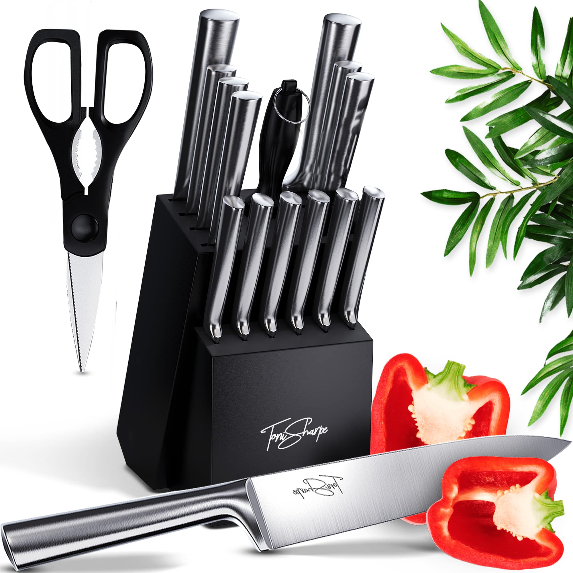 Buy Toni Sharpe 16Pcs Kitchen Set with Wooden Block Ultra Sharp