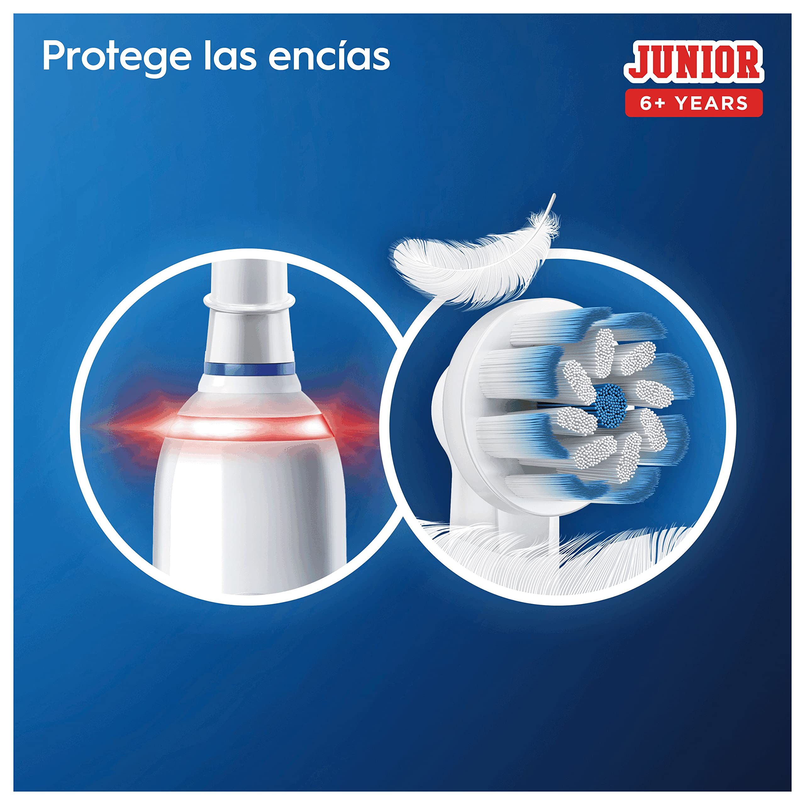 Oral-B Junior Cepillo de Dientes Eléctrico con Mango Recargable de Minnie, 2 Cabezales de Recambio y Cargador, Apto para Niños Mayores de 6 Años