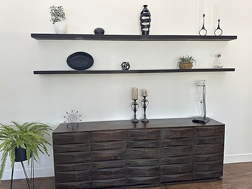 Miniatura 9 de Joel's Antiques - Estante de pared flotante  Decoración de madera y estante largo para chimenea, estantería, dormitorio y granja  Soporte rústico