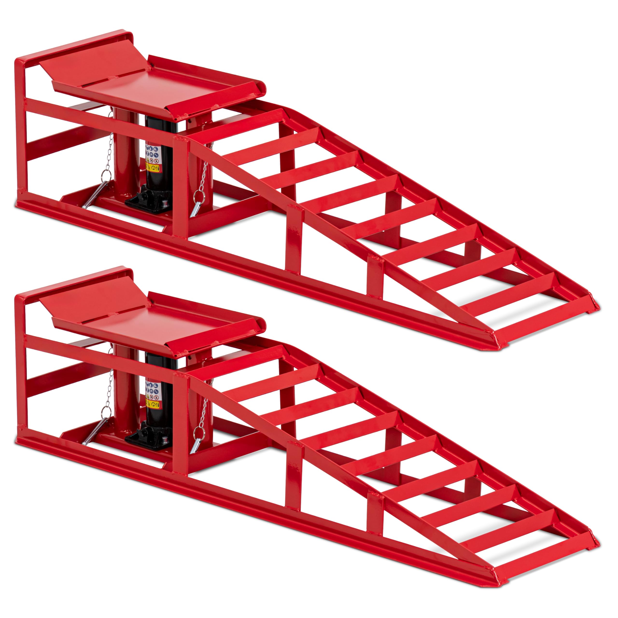 MSW Lot de 2 rampes d'accès hydrauliques jusqu'à 2000 kg Hauteur 235-325 mm Largeur de pneu 265 mm Rampe d'accès réglable en hauteur