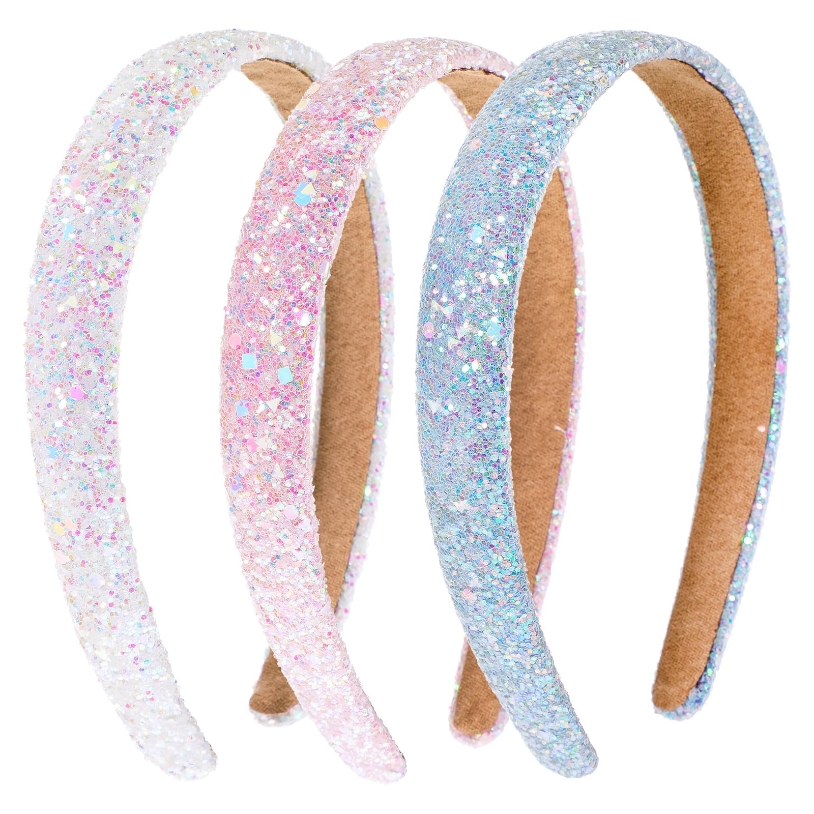 COMNICO 2 stuks glitter hoofdbanden voor meisjes, schattige