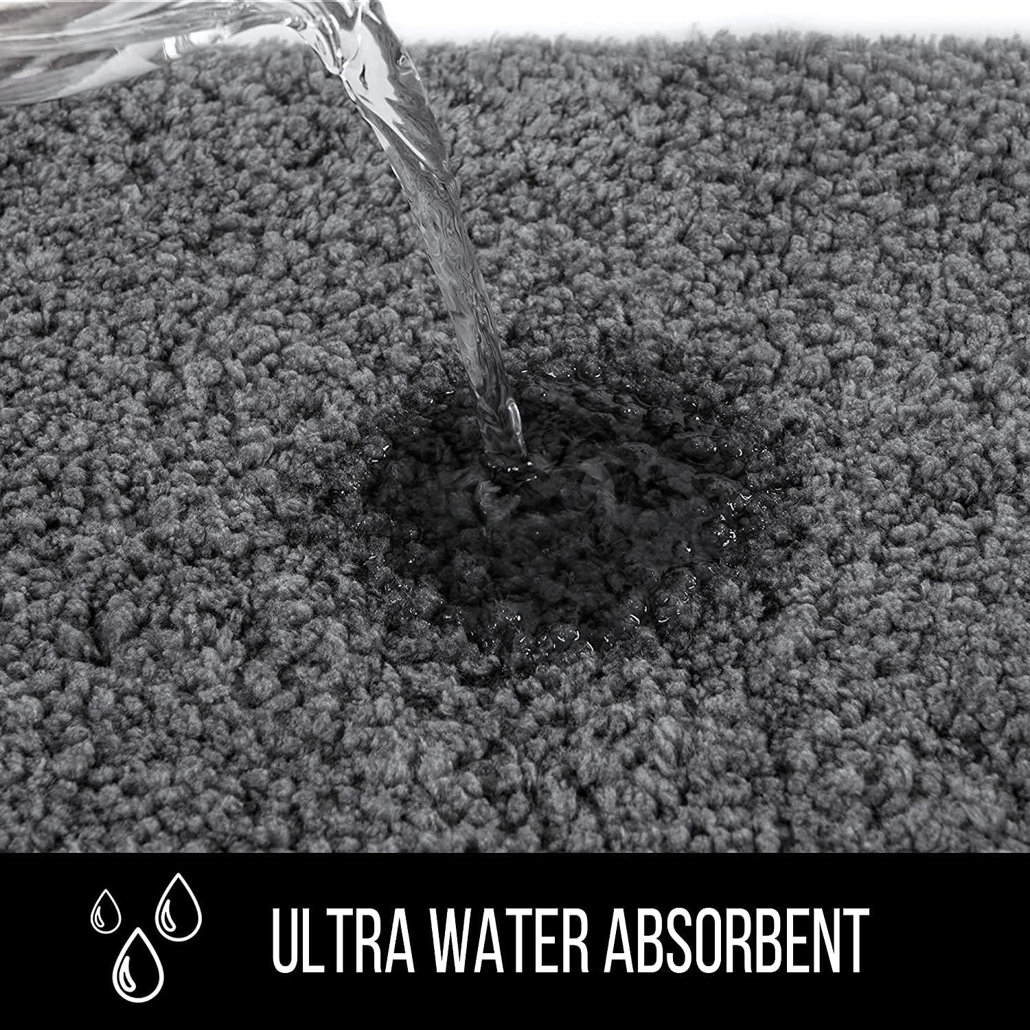 36x24 rutschfeste Badezimmerteppiche, langlebig, weiche Badematte für Badezimmer, maschinenwaschbar, Badematten, wasserabsorbierende Badezimmermatten mit flauschiger Mikrofaser, Grau