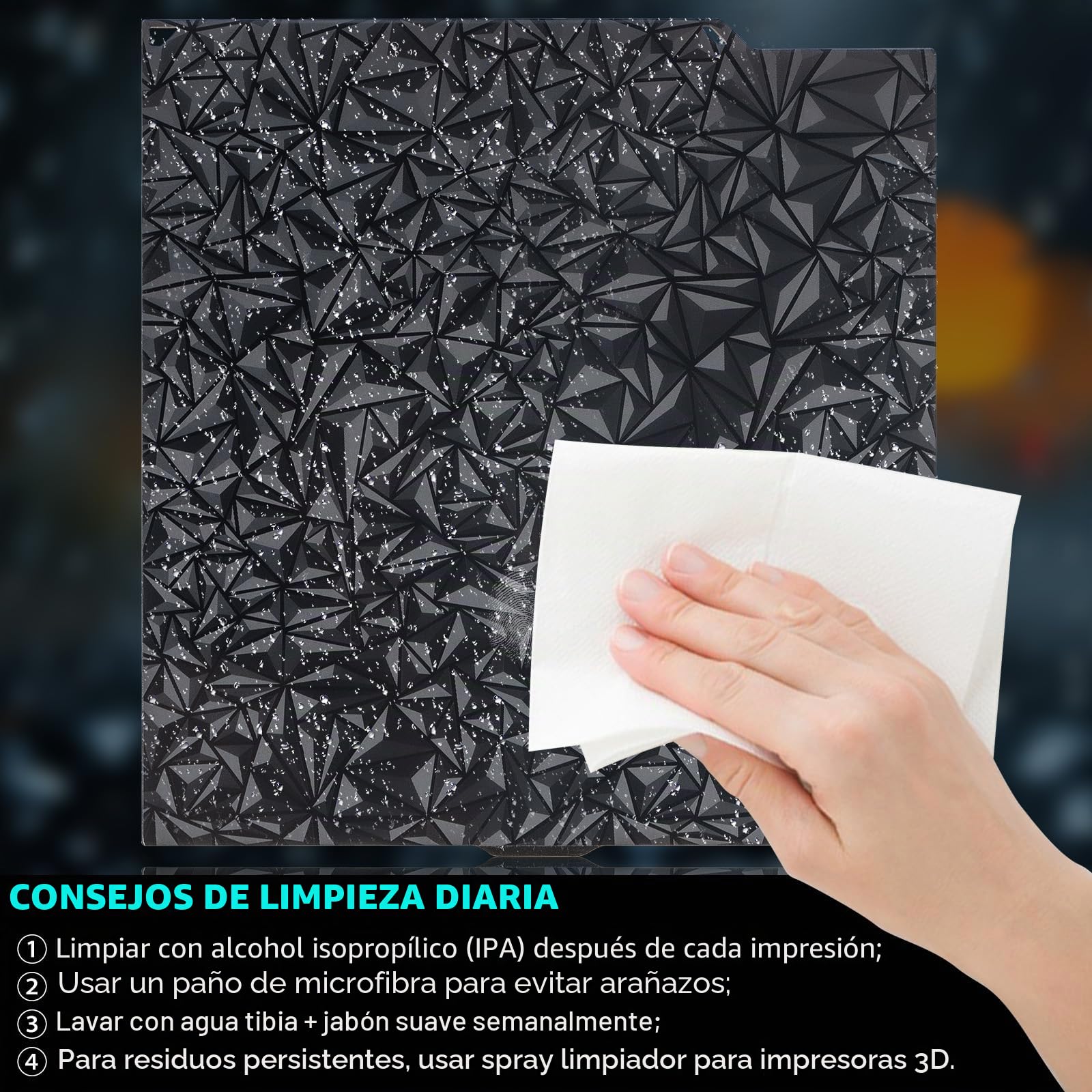 PEO PET Centauri - Placa de impresión de carbono (260 x 271 mm, PEO PEO PEO, hoja de acero flexible, para plataformas de impresora 3D Elegoo Centauri de carbono)