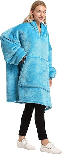 Miniatura 6 de Catalonia Manta con capucha sobredimensionada con diseño de gato, súper suave, cálida, cómoda, con bolsillo frontal grande, para adultos, hombres,