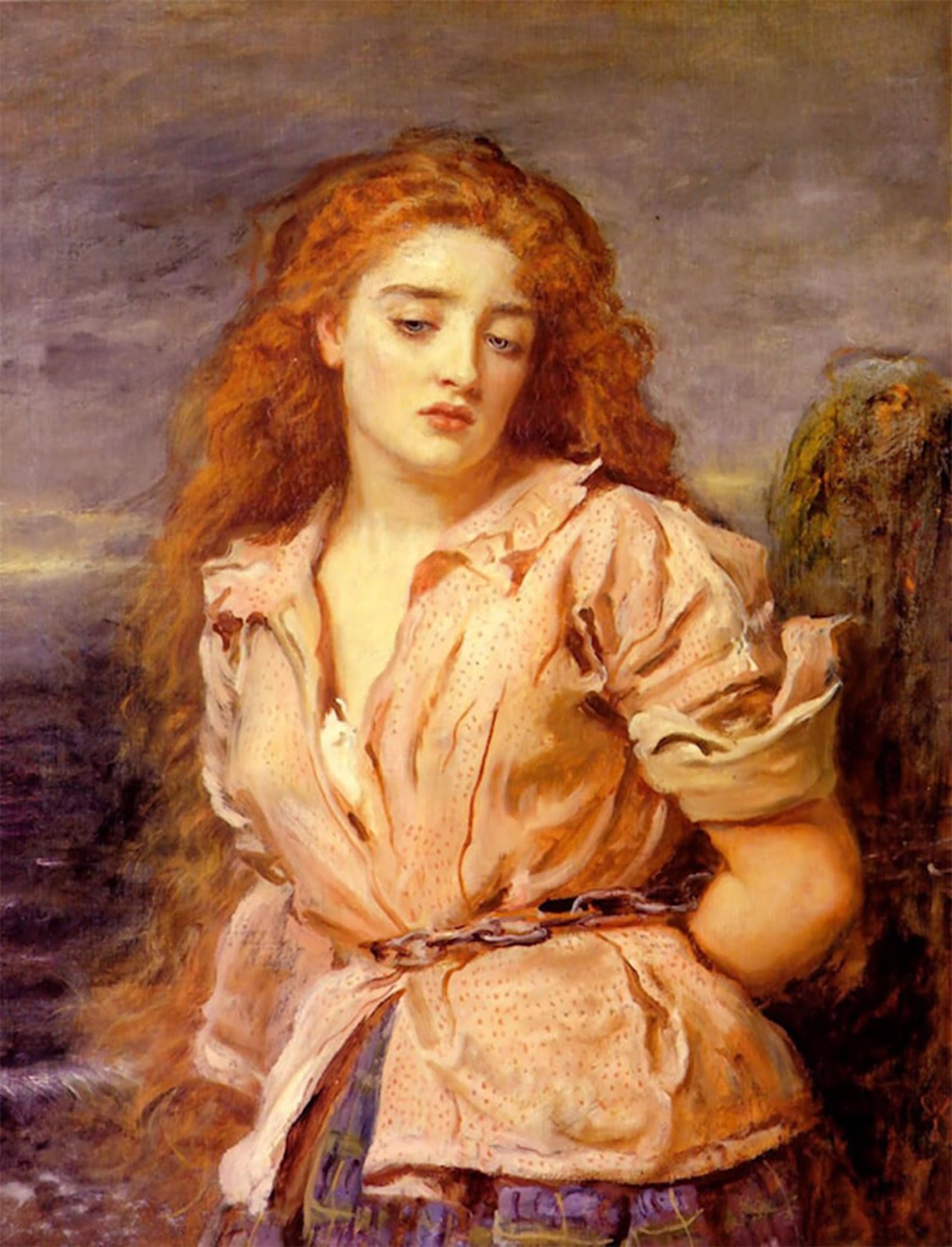 SERENDIPITP Vintage Picture Print on Canvas Wall Art Poster the Matyr of the Solway by John Everett Millais Artwork Print Poster for Wall Decor 60x90cm