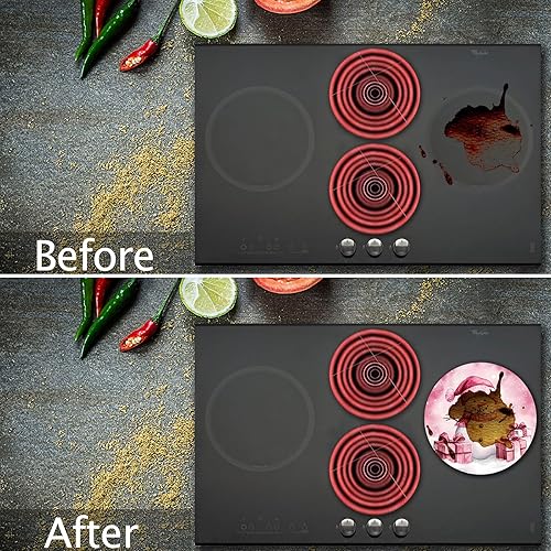 Miniatura 94 de 4 fundas redondas para quemador de estufa de Halloween, cubiertas de quemador eléctrico de calabaza de otoño, 8 y 10 pulgadas, cubierta para Obras