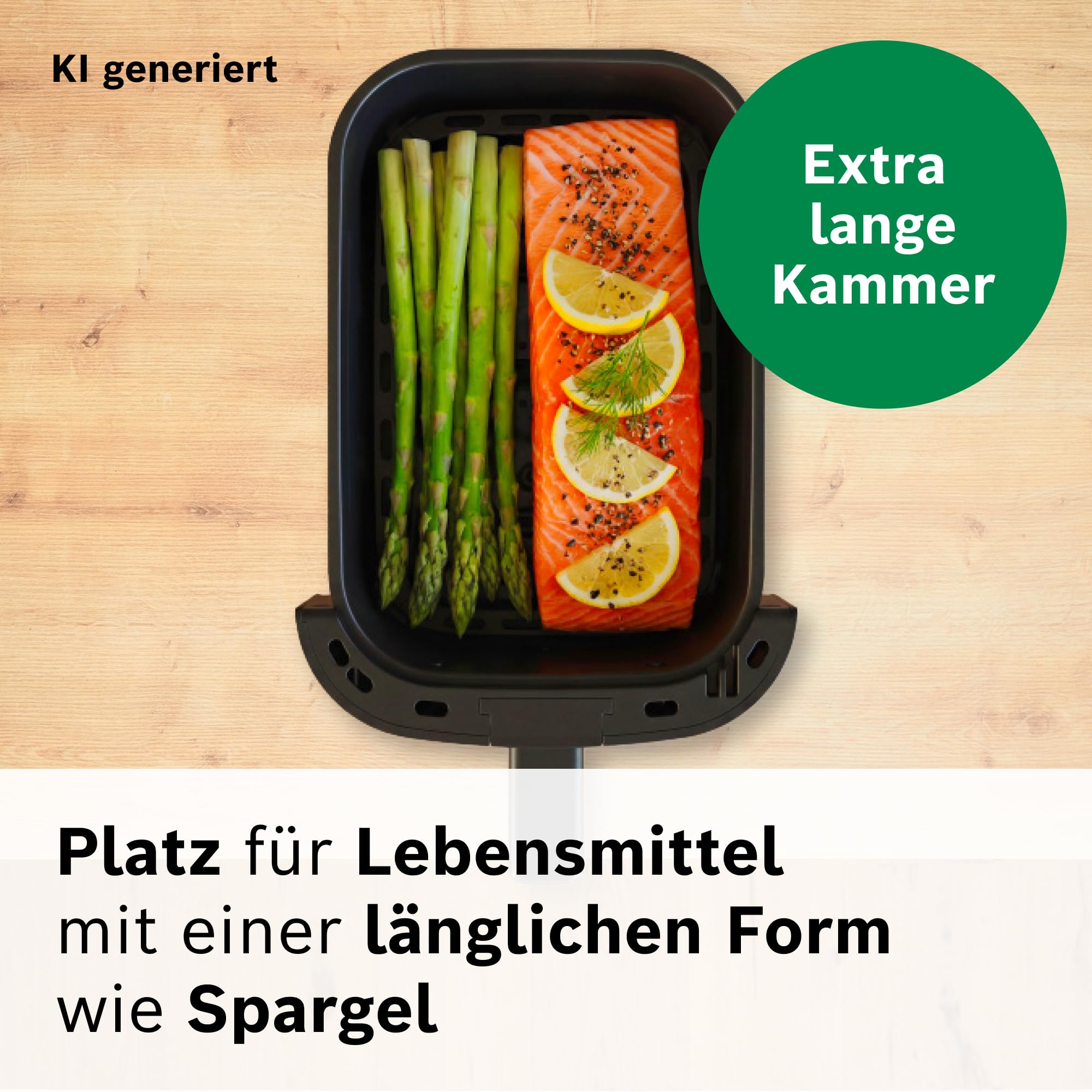Bosch Heißluftfritteuse Serie 2, 4 L großer Korb für bis zu 2 Personen, Kleine Heißluftfritteuse, 6 Programme, Schwarz, 1.300 Watt, MAF24AB0
