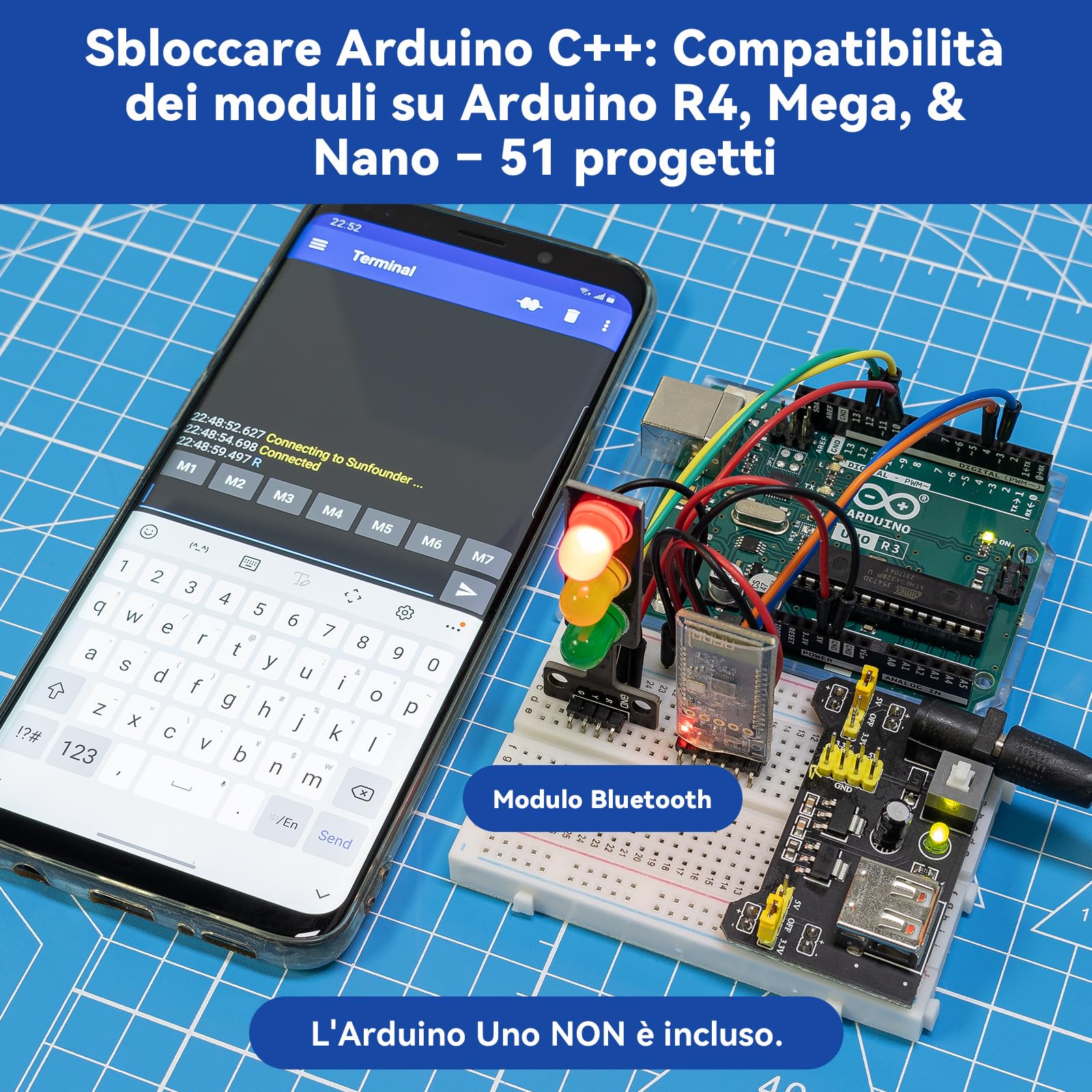 SunFounder Kit sensore universale compatibile con Arduino Mega/R3/R4 Minima/WiFi Nano, Raspberry Pi 5/4B/3B+/Zero 2 W/, Pico W, ESP32, C++, Python, MicroPython, principianti e ingegneri
