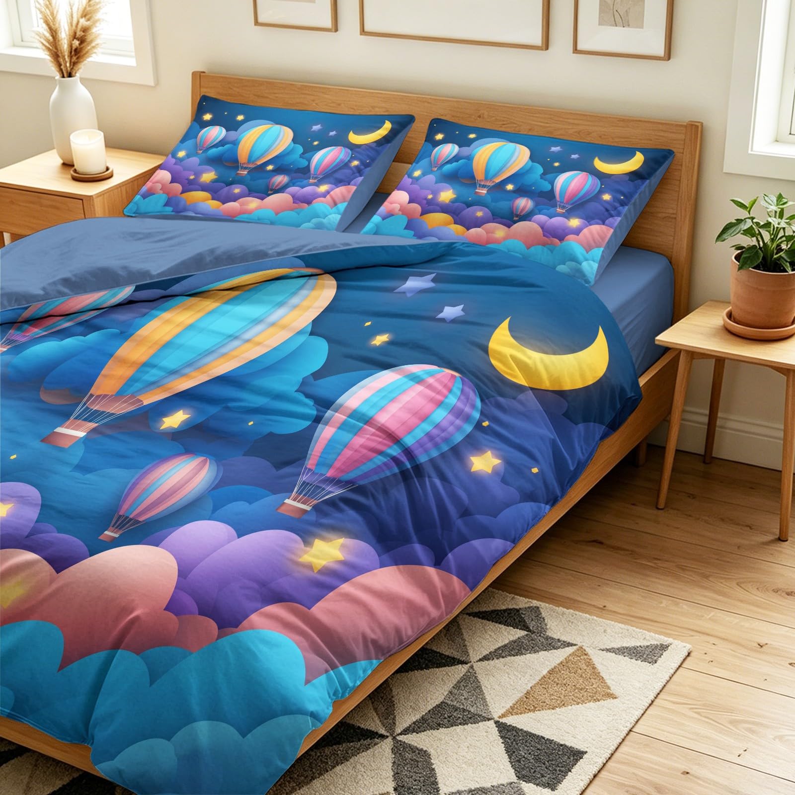 Générique Fantazyjna brązowa poszwa na kołdrę, komplet pościeli 200 x 200 cm dla 2 osób, prześcieradło z gumką, grzyby mistyczne kwiaty zestaw pościeli 4-częściowy z 2 poszewkami na poduszki