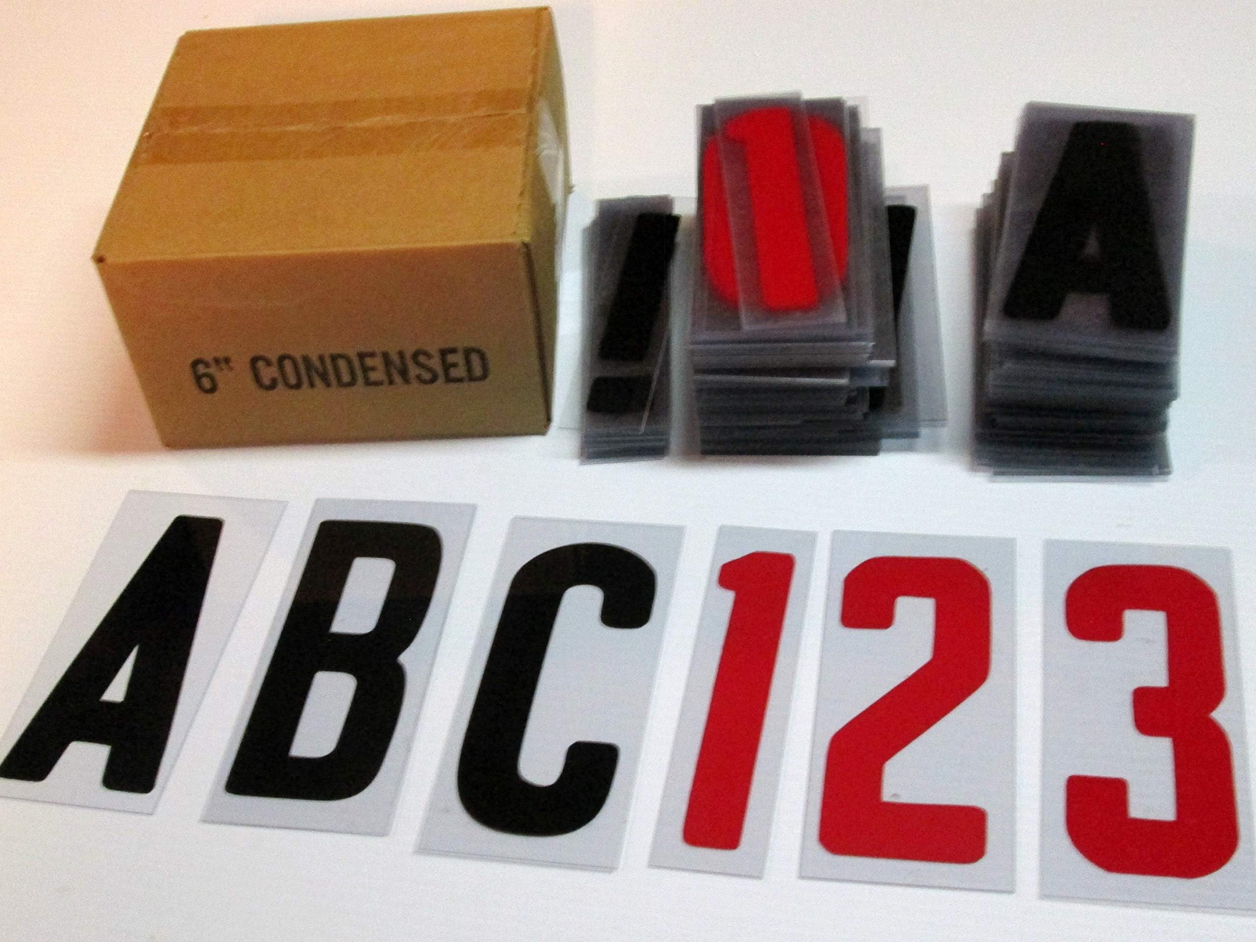 Changeable Outdoor Sign Letters 6" Portable Flex Letters 279 Count Helvetica Font 7" Panel