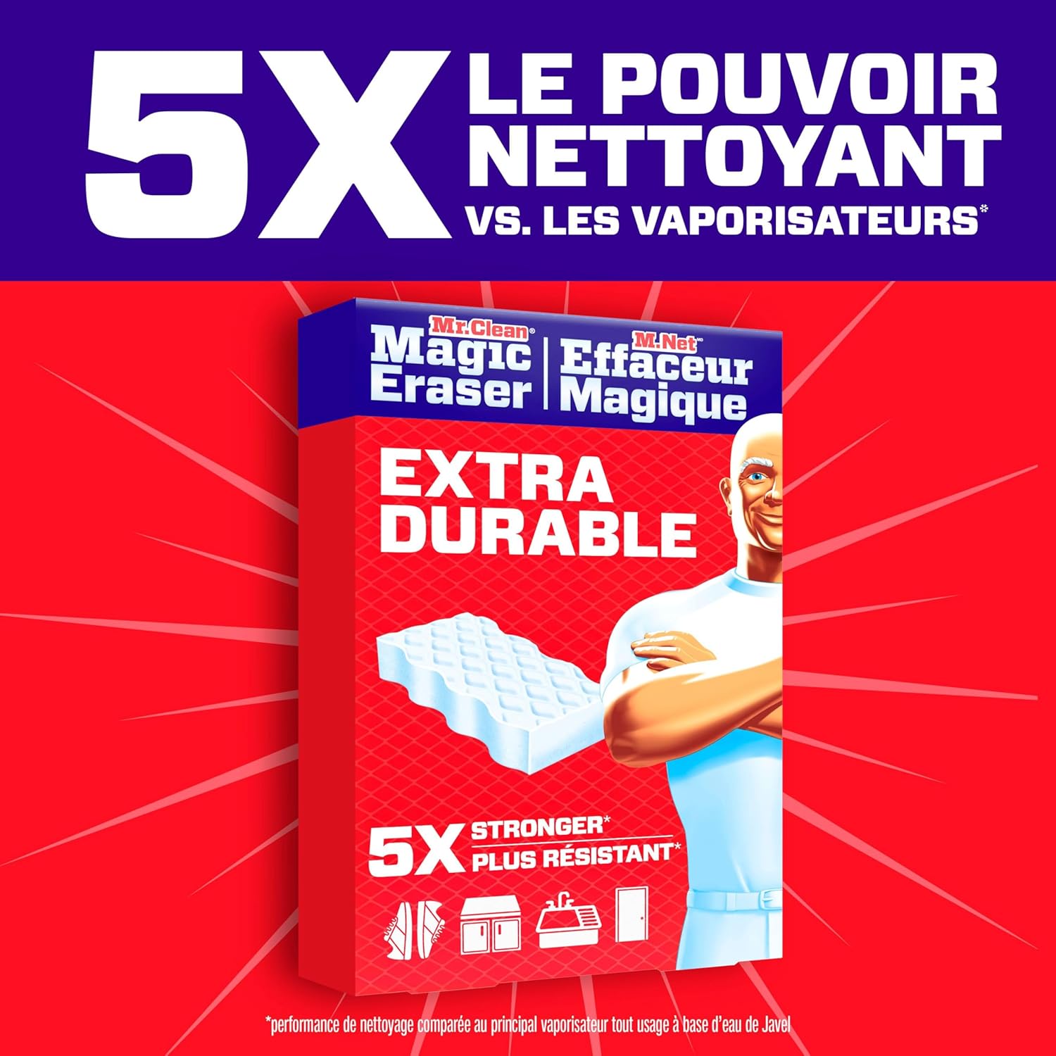Mr. Clean Magic Eraser Sponge, All Purpose Cleaner, Cleaning Scrubber, Wall Cleaner, Sneaker Cleaner, Kitchen, Bathroom, Shower Cleaning Supplies, Melamine Sponge, Cleaning Pads, 7 Count - Image 9