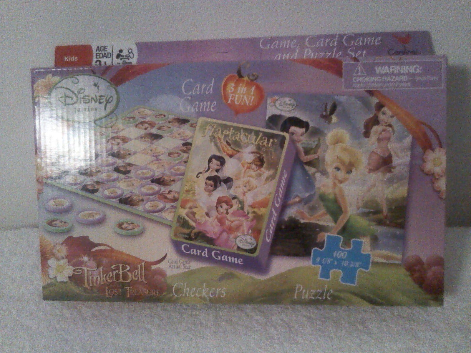 Disney Tinkerbell Card Game, Checkers, Puzzle Set