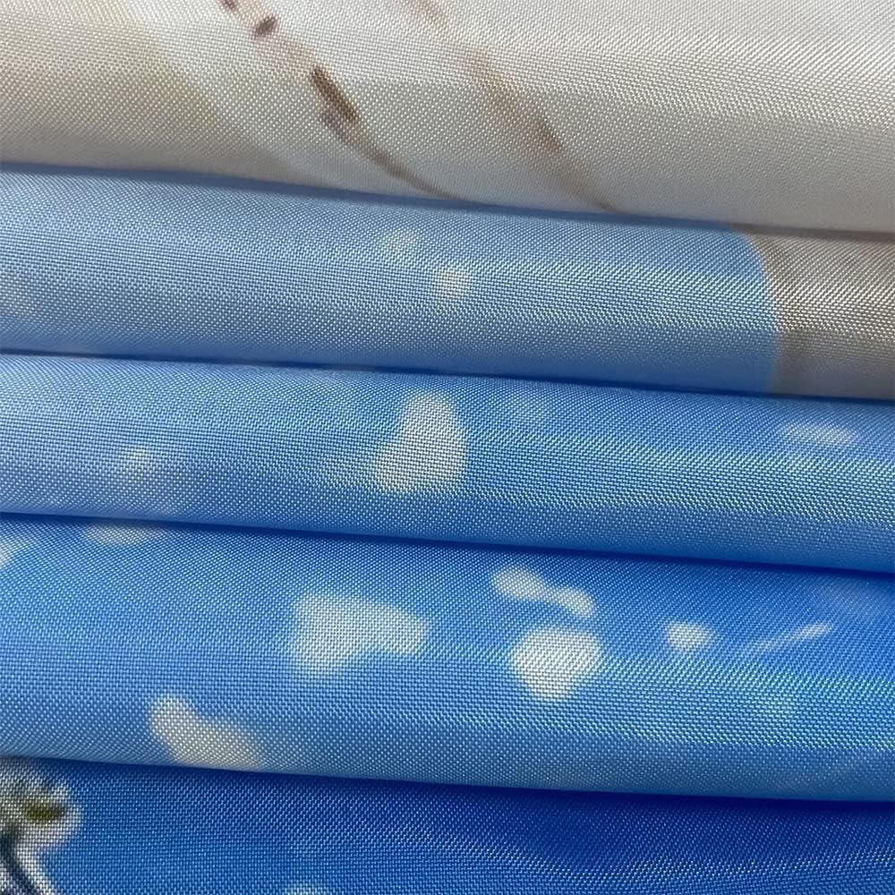 Winter Snow Scene Shower Curtain Christmas Snowflake World Forest Tree Pine Natural Scenery Wooden Window Xmas Holiday Blue Bathroom Decor Curtains Polyester Fabric Hooks 118 width x 70 length Inch