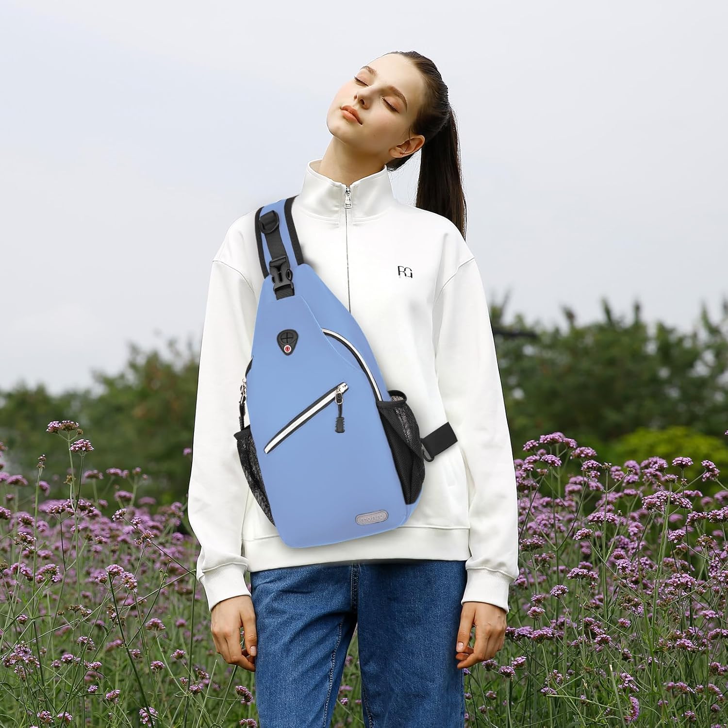 MOSISO Sling Backpack, Multipurpose Crossbody Shoulder Bag Travel Hiking Daypack - Image 8