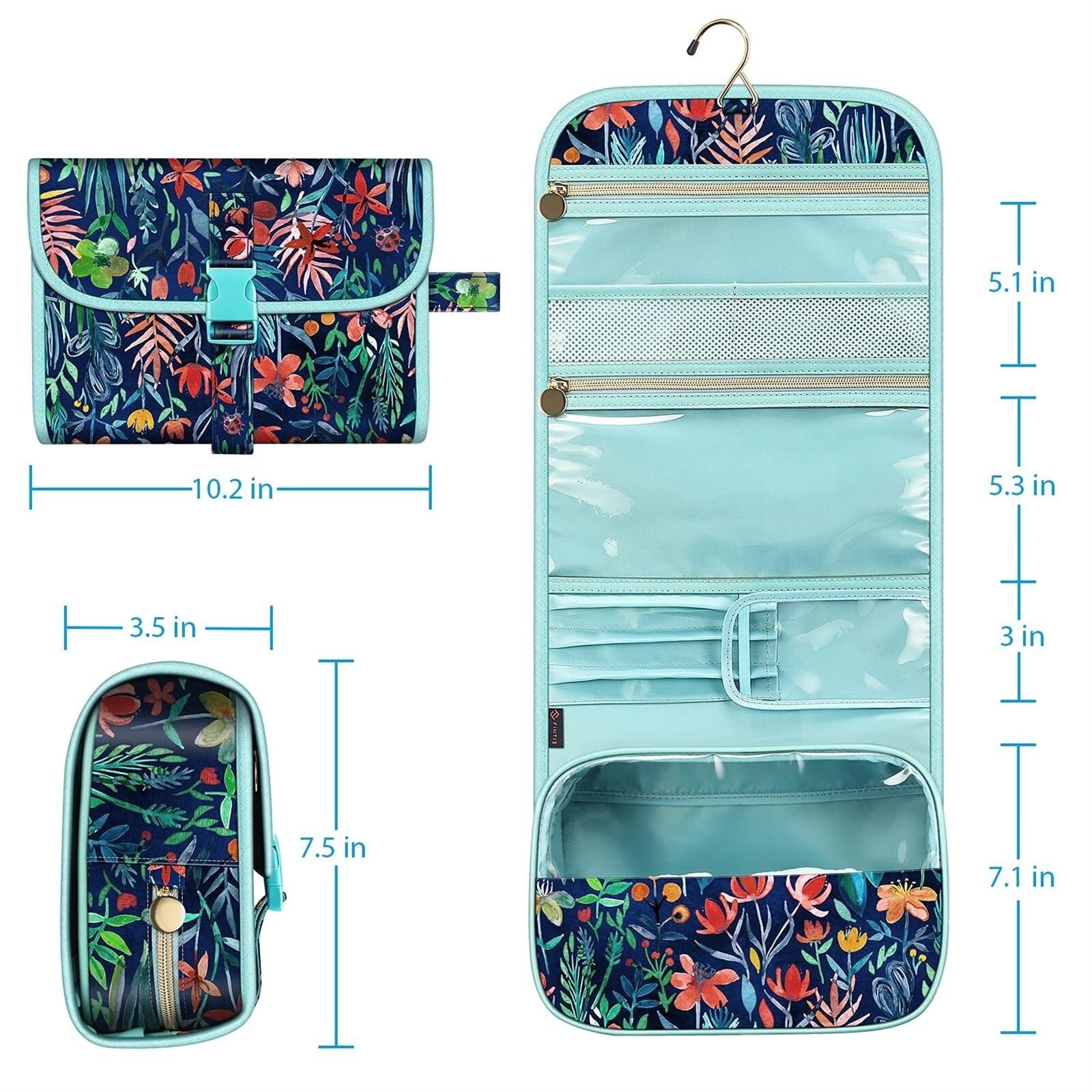 Kosmetiktasche Damen Tragbare Toilettenartikel-Kosmetik-Reisetasche, wasserdichte Hängende Kosmetik-Aufbewahrungstasche Kulturbeutel