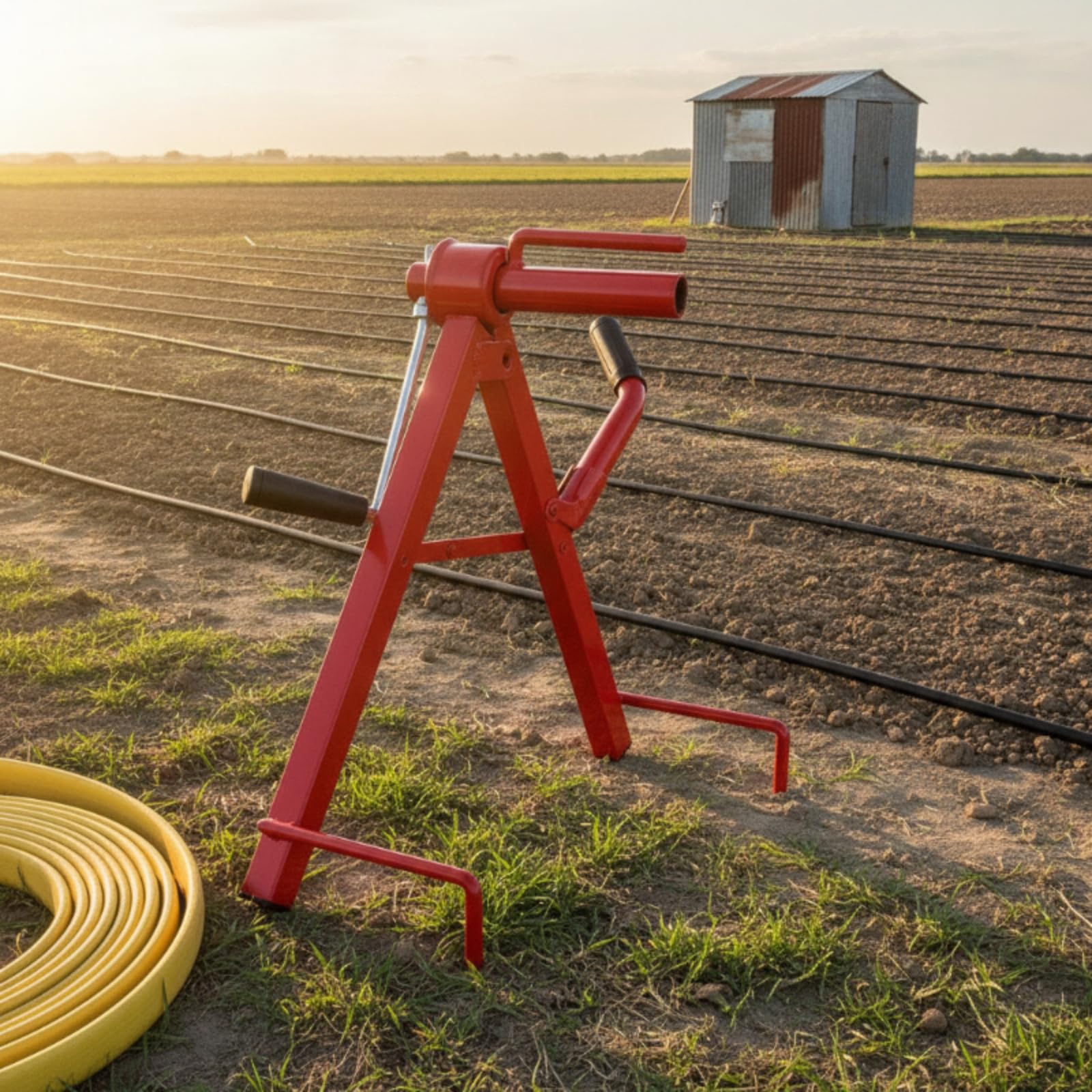 harayaa Irrigation Hose Reel Avvolgitubo Manuale Bobina Avvolgitore Carrello Tubo con Doppio Cuscinetto Struttura in Acciaio al Carbonio Pieghevole Presa